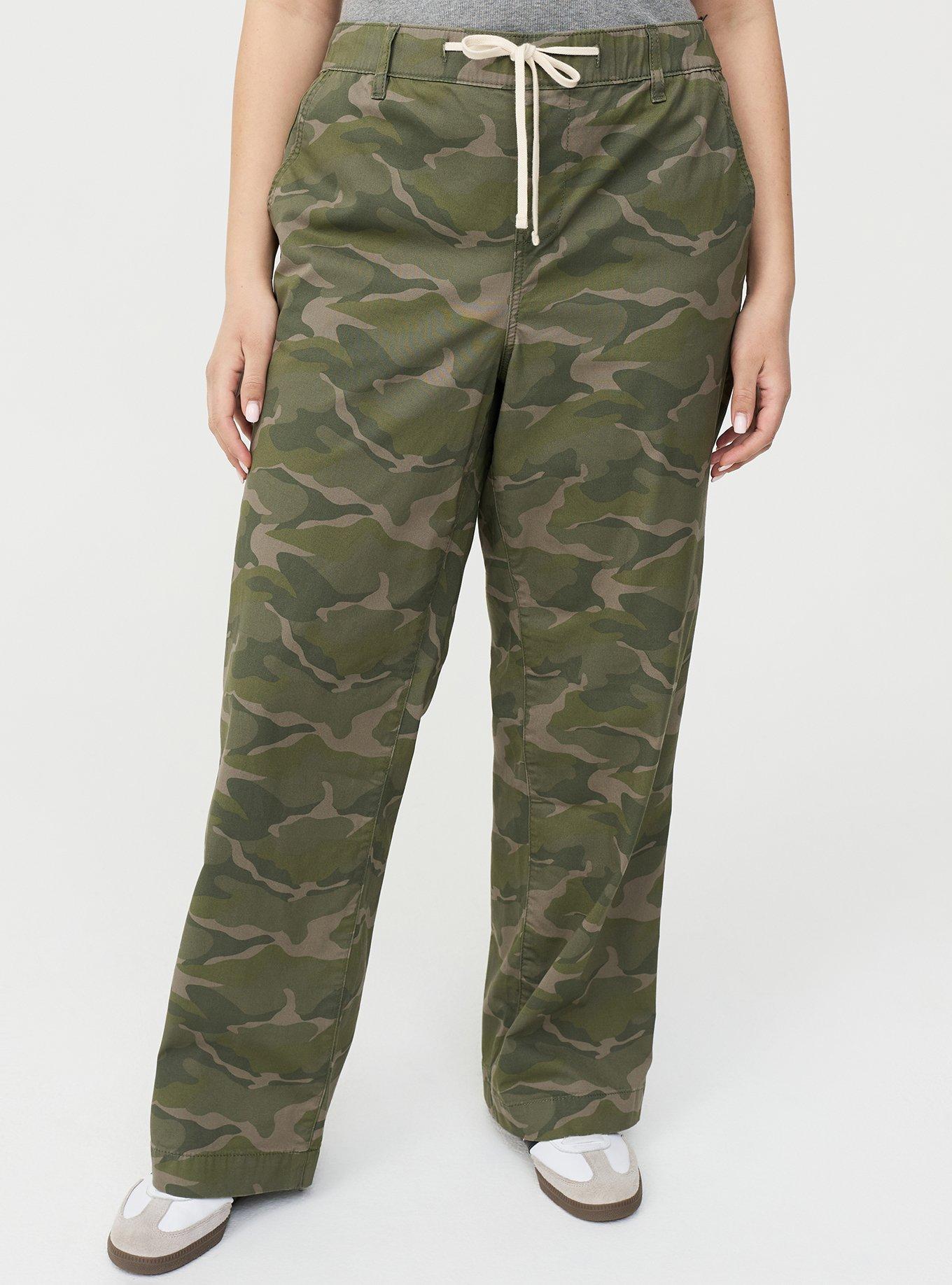Pull-On Weekend Wide-Leg Mid-Rise Pant, CAMO CADET, alternate