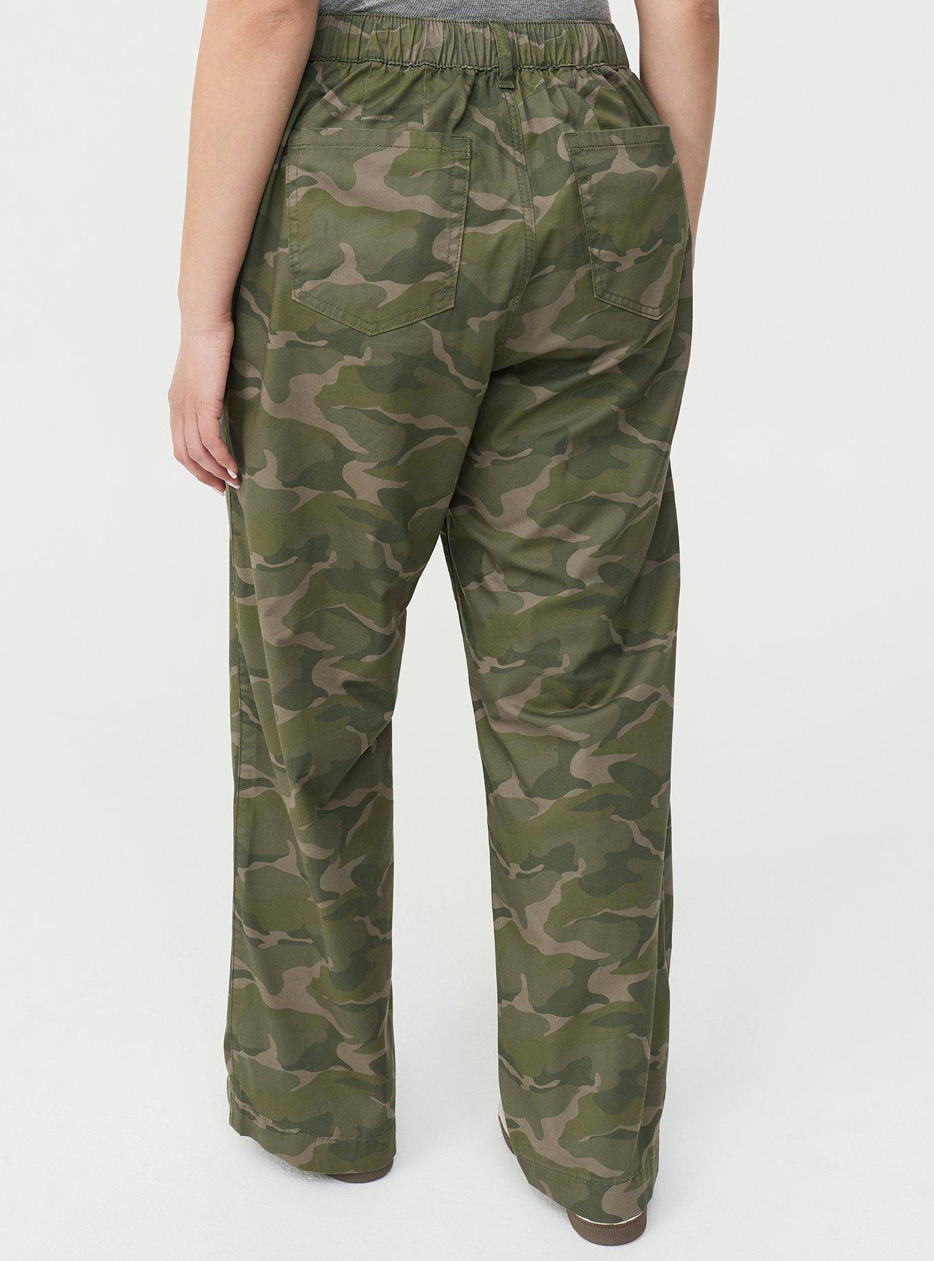 Pull-On Weekend Wide-Leg Mid-Rise Pant, CAMO CADET, alternate