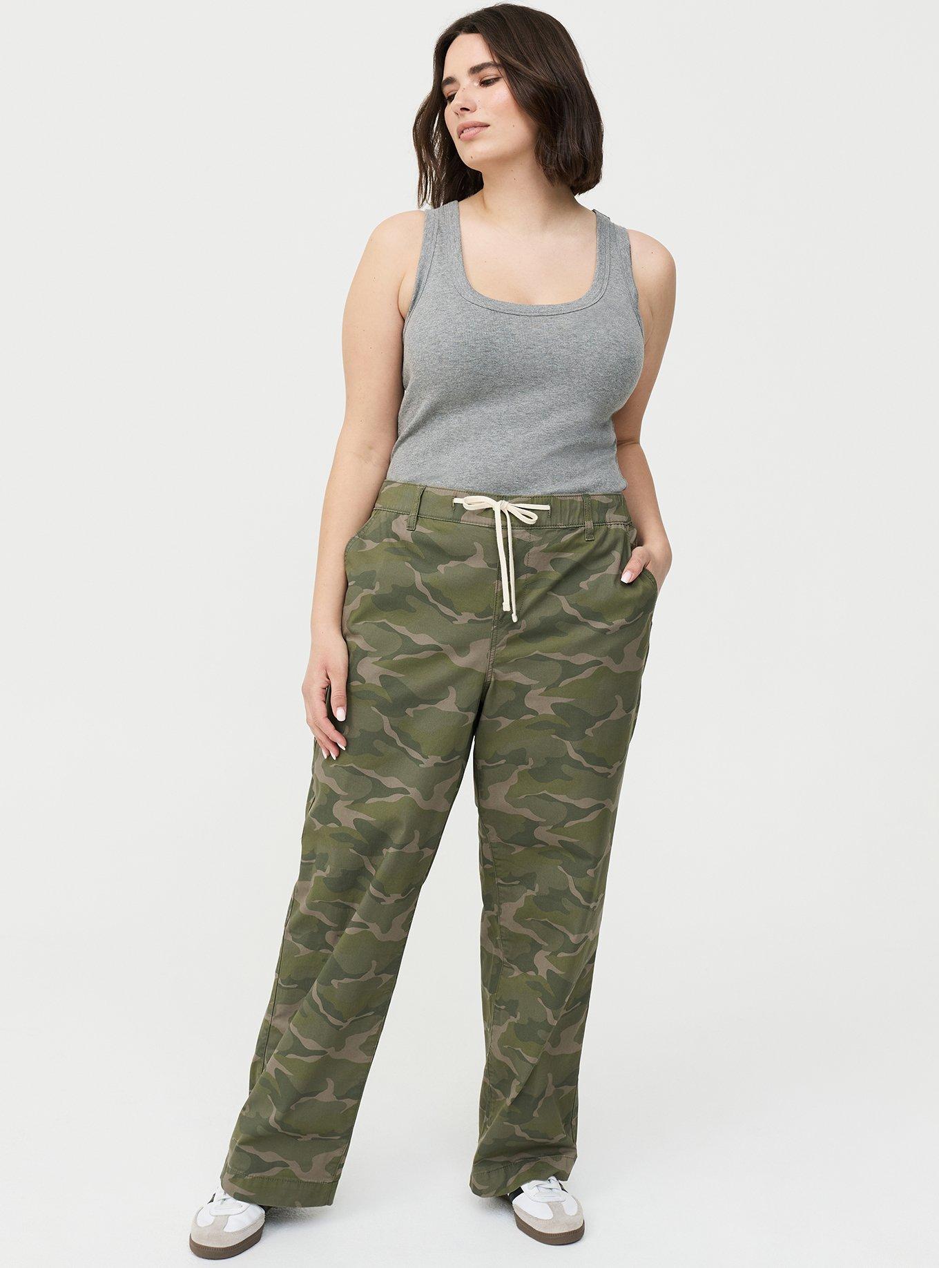 Pull-On Weekend Wide-Leg Mid-Rise Pant, CAMO CADET, alternate