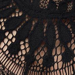 Abbey Lace Puff Sleeve Blouse, DEEP BLACK, swatch