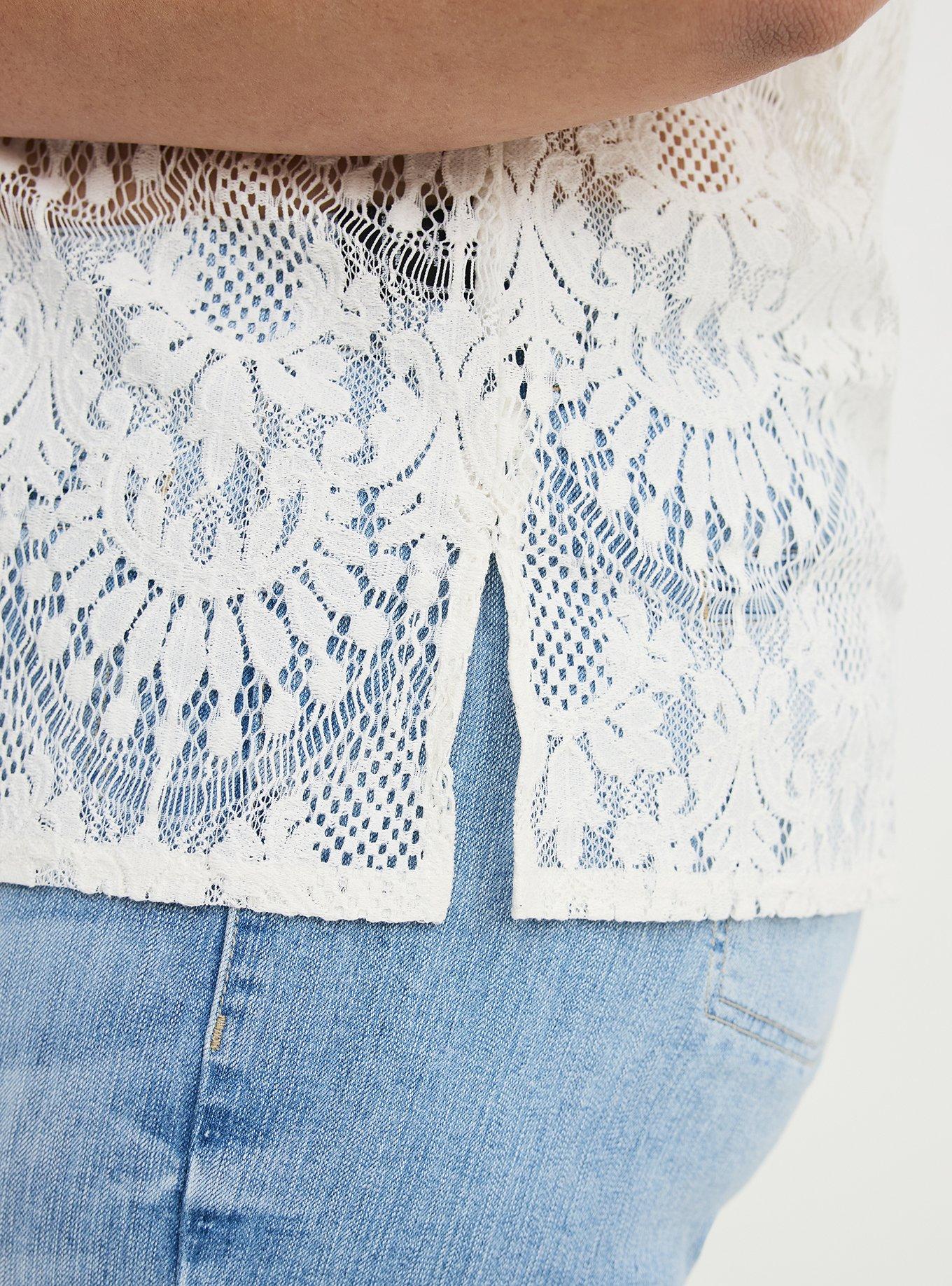 Abbey Lace Puff Sleeve Blouse, WHISPER WHITE, alternate