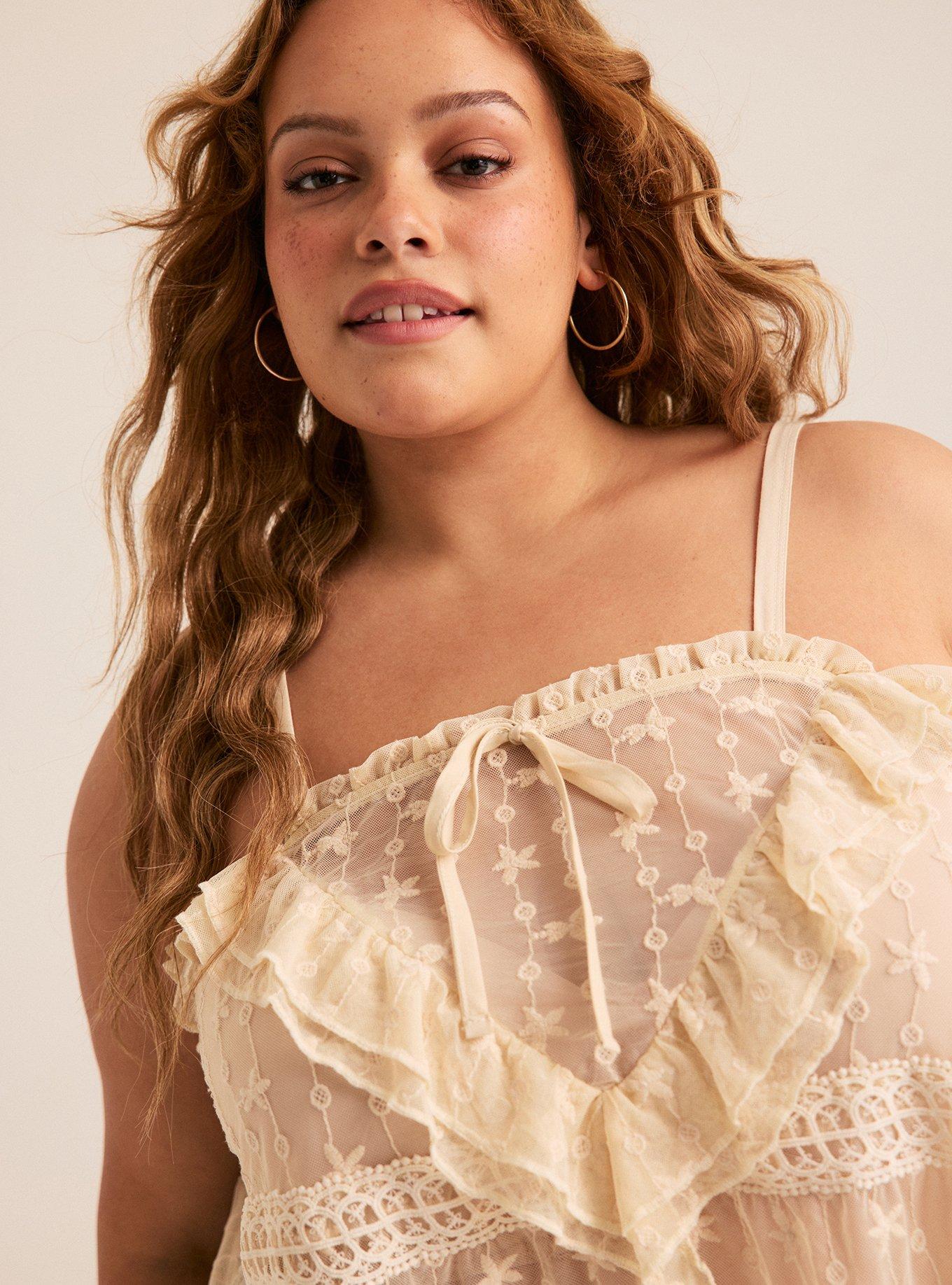 Festi Embroidered Lace Cami, WHITE SWAN, alternate