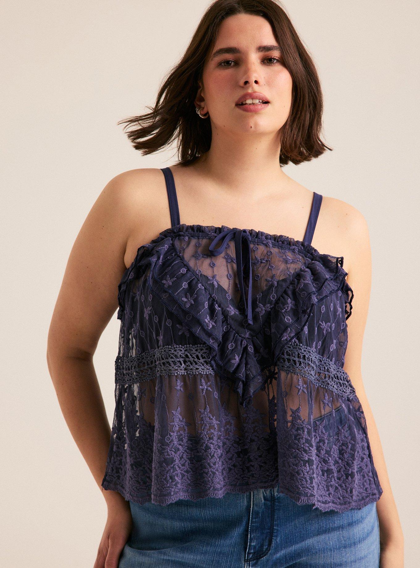 Festi Embroidered Lace Cami, NIGHTSHADOW BLUE, alternate