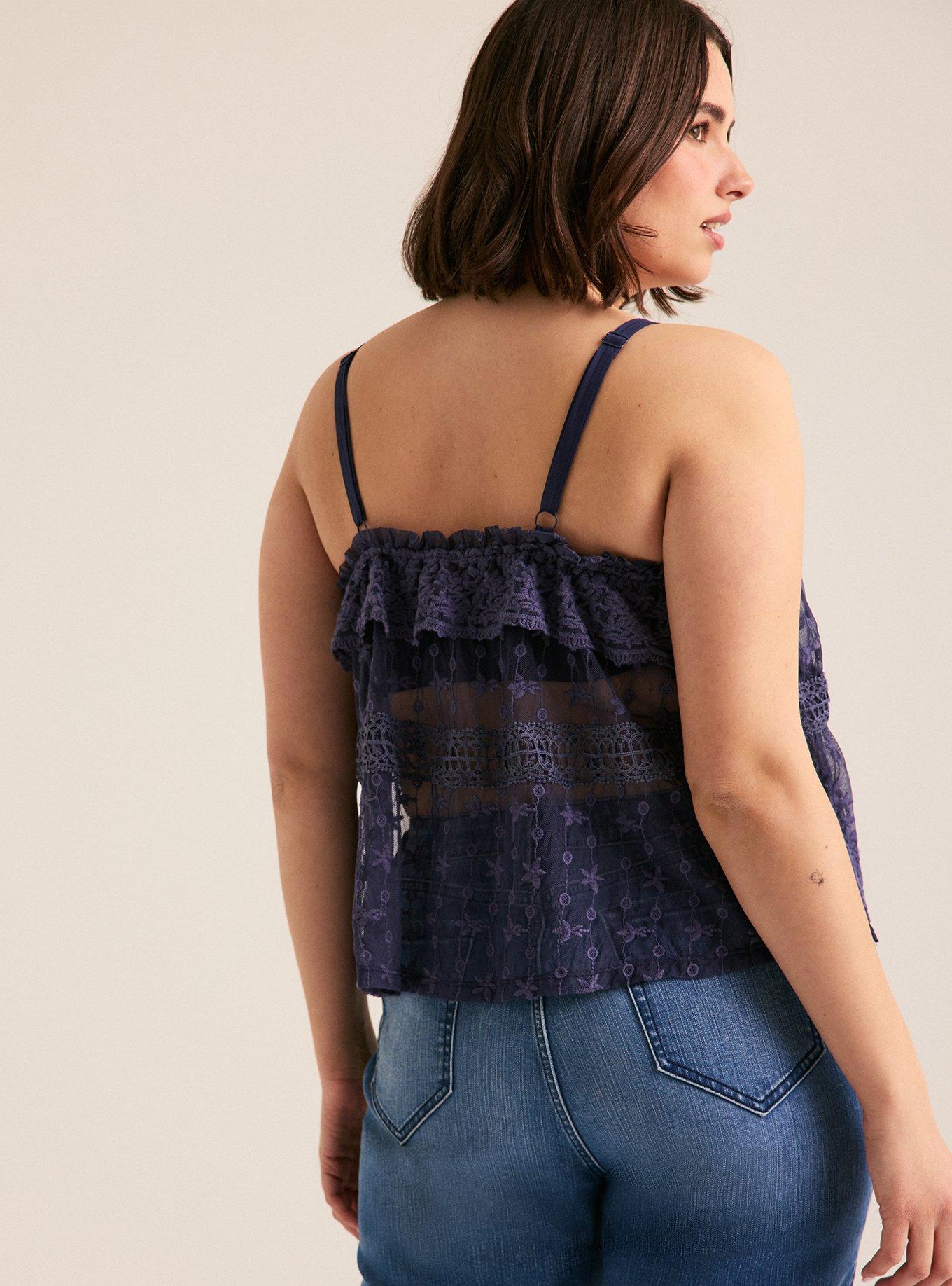 Festi Embroidered Lace Cami, NIGHTSHADOW BLUE, alternate