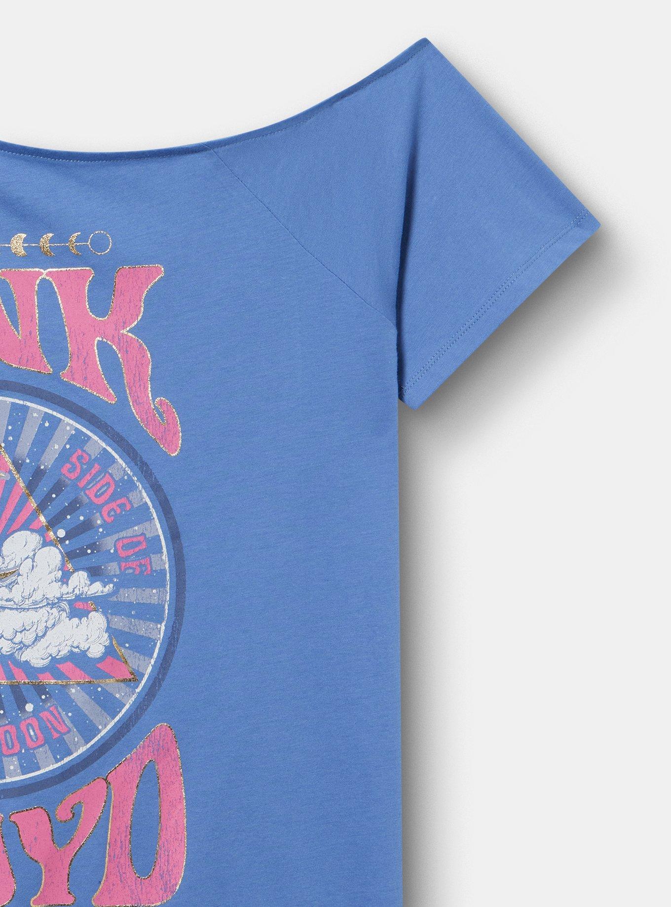 Pink Floyd Off The Shoulder Cotton Jersey Tee, PINK FLOYD MOON BLUE HORIZON, alternate