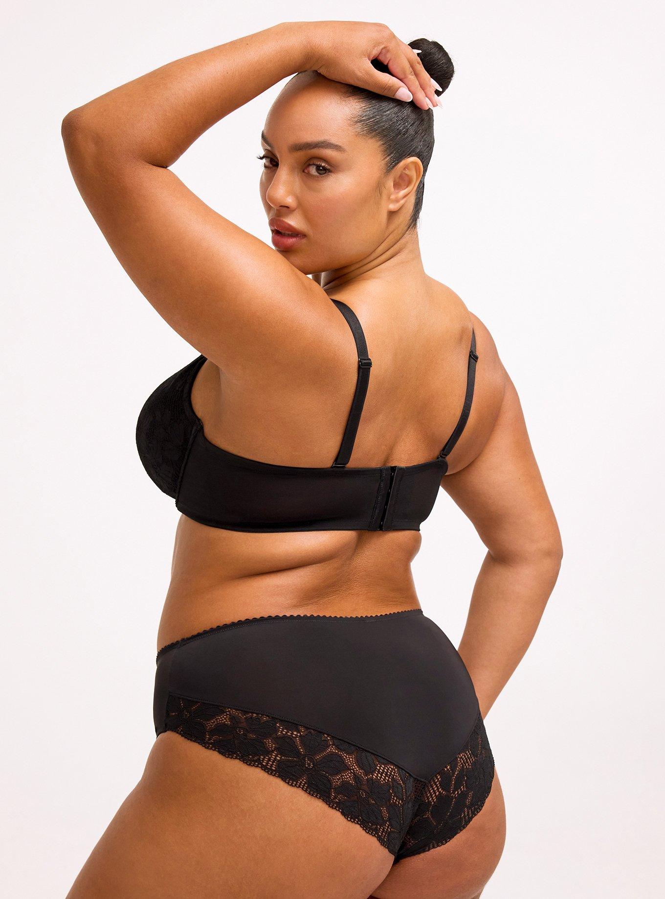 XO Push-Up Plunge Ava Lace Bra, RICH BLACK, alternate