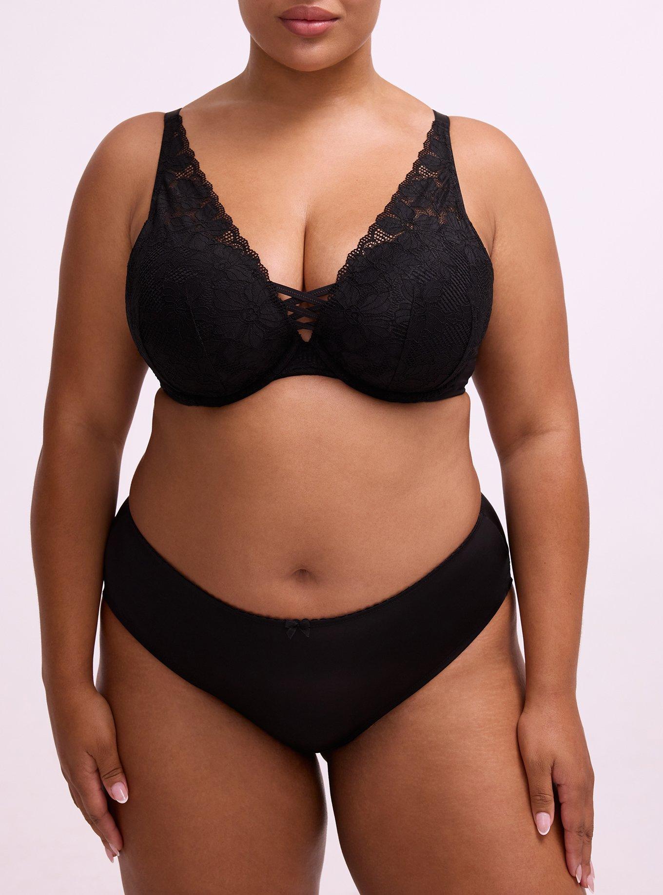 XO Push-Up Plunge Ava Lace Bra, RICH BLACK, alternate