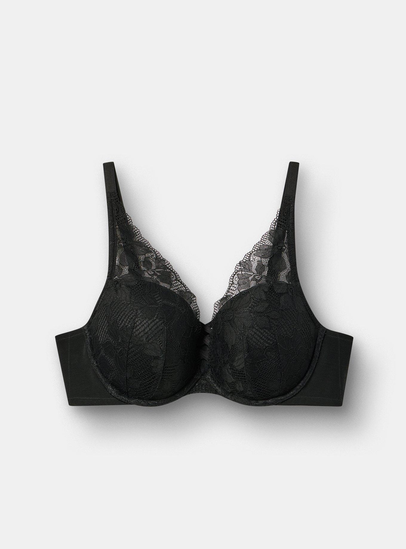 XO Push-Up Plunge Ava Lace Bra, RICH BLACK, hi-res