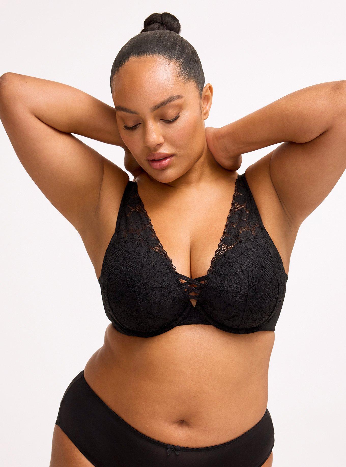 XO Push-Up Plunge Ava Lace Bra, RICH BLACK, hi-res