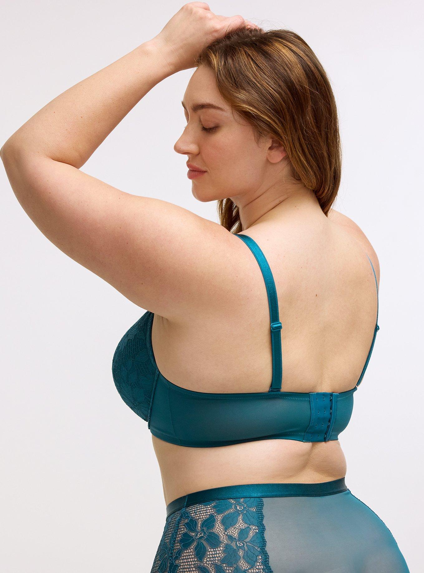 XO Push-Up Plunge Ava Lace Bra, LEGION BLUE, alternate