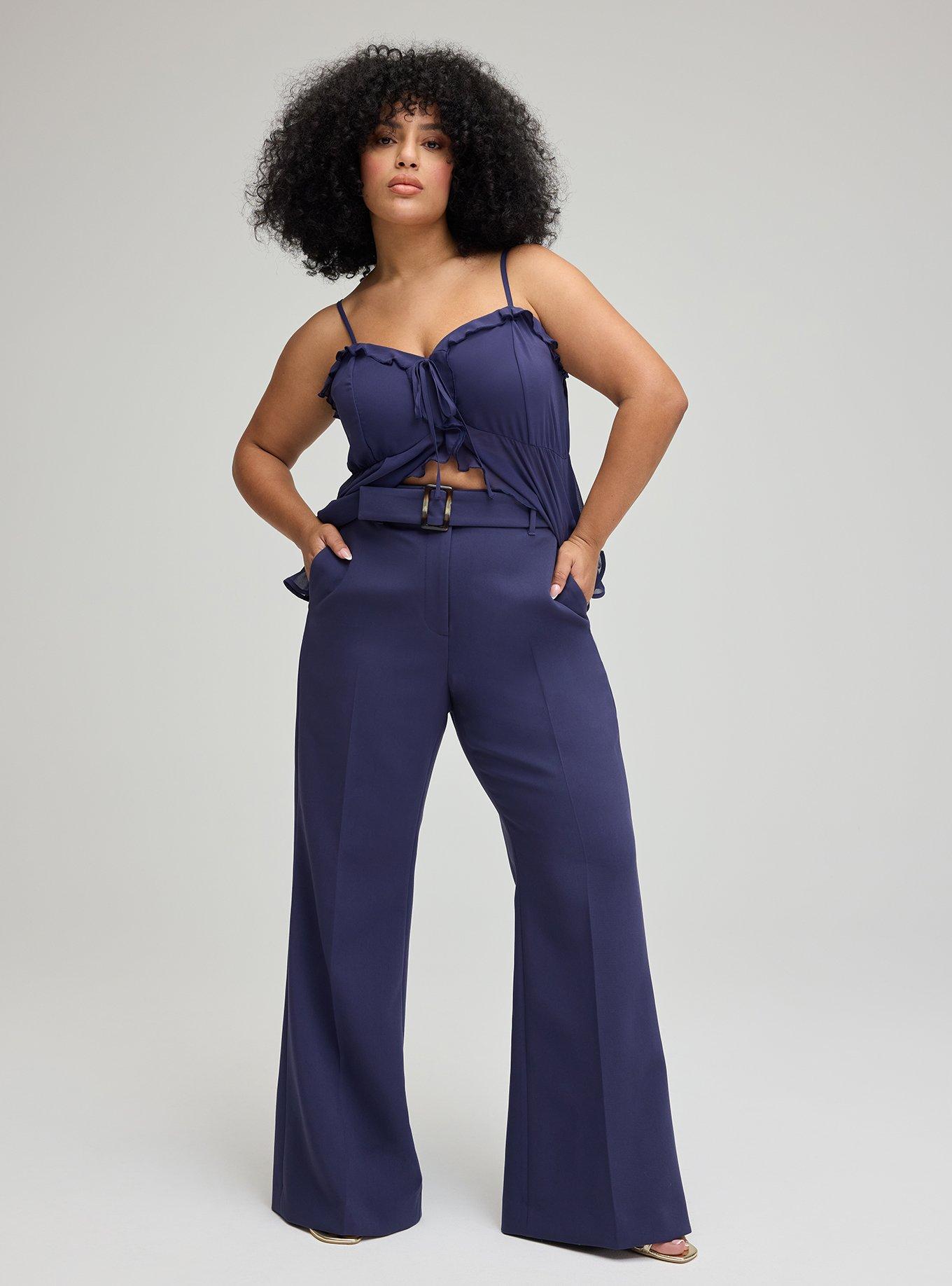 Studio Wide Flare Trouser with Belt, ECLIPSE, hi-res