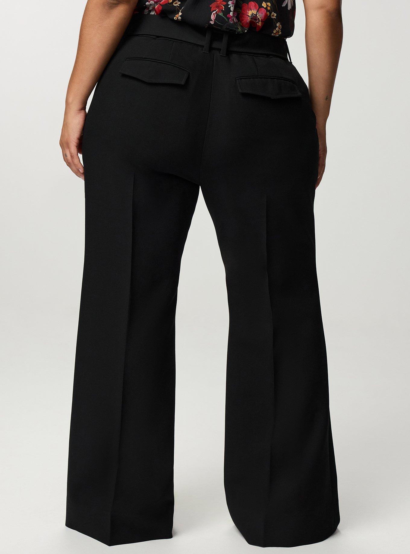 Plus Size Studio Wide Flare Trouser with Belt, DEEP BLACK, alternate