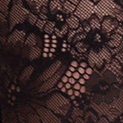 Nightfall Chiffon & Lace Wire-Free Lingerie Dress, RICH BLACK, swatch