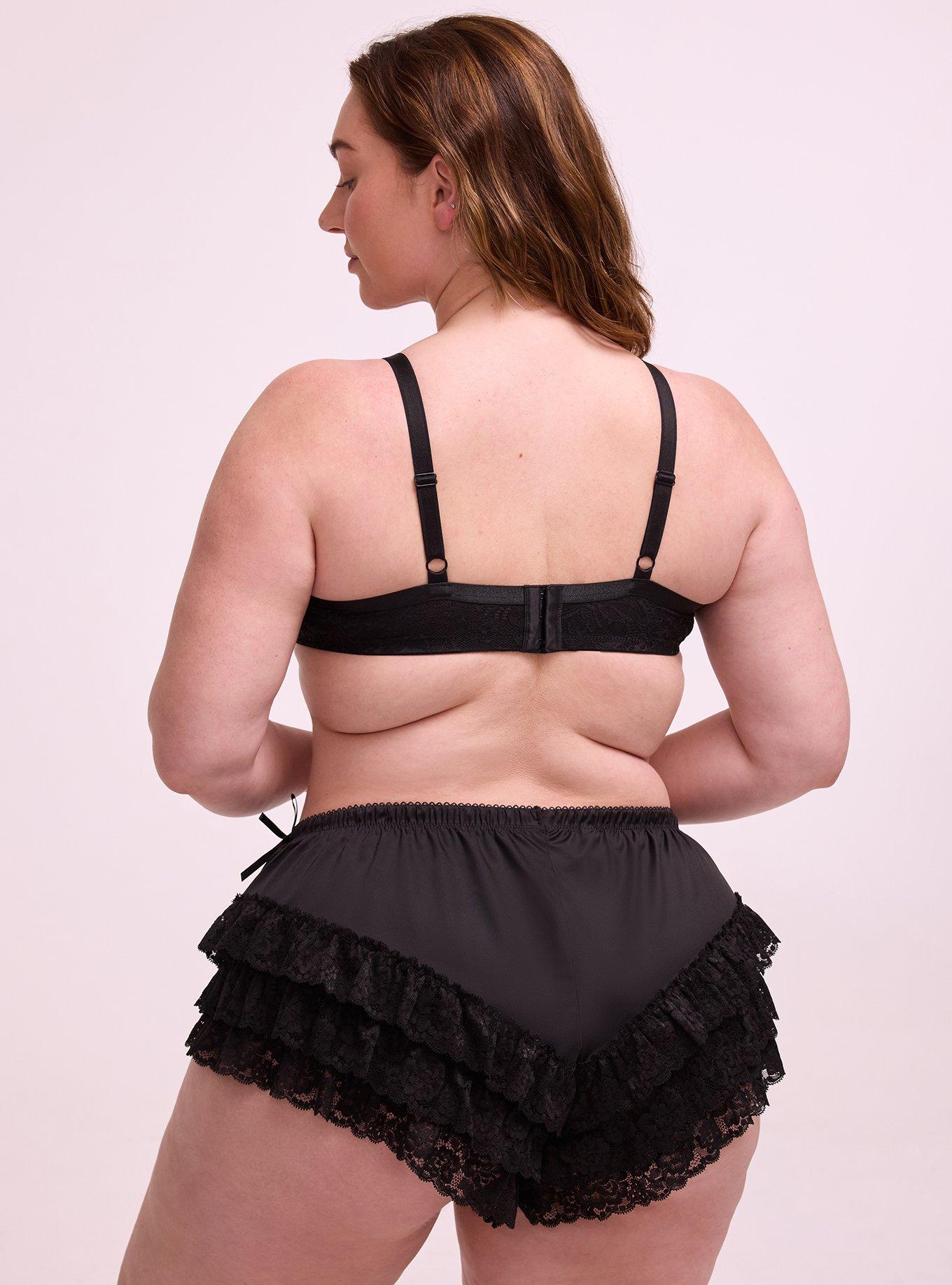 Nightfall Shine & Lace Underwire Balconette Bra, RICH BLACK, alternate