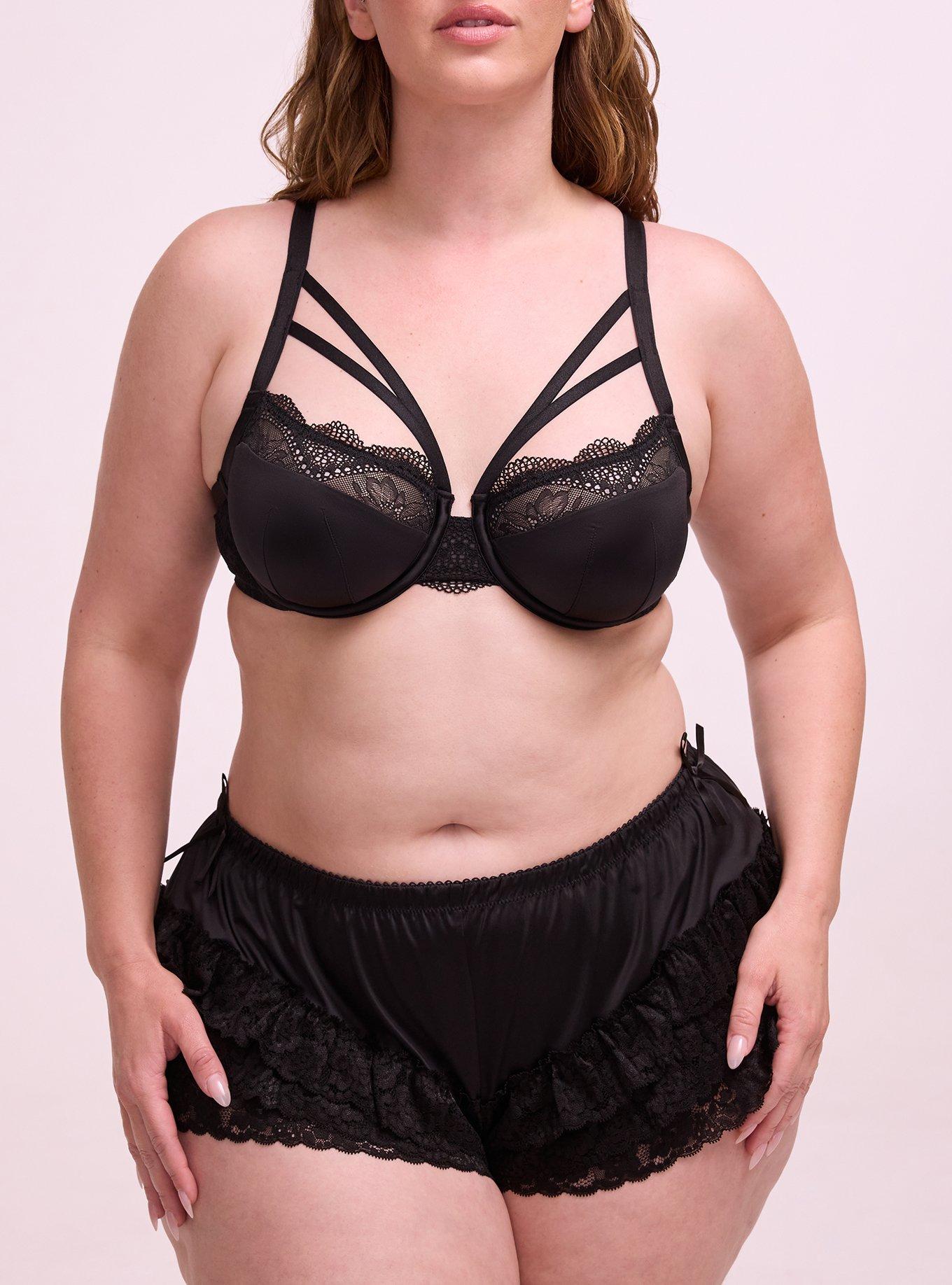 Nightfall Shine & Lace Underwire Balconette Bra, RICH BLACK, alternate