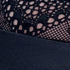 Nightfall Shine & Lace Underwire Balconette Bra, RICH BLACK, swatch