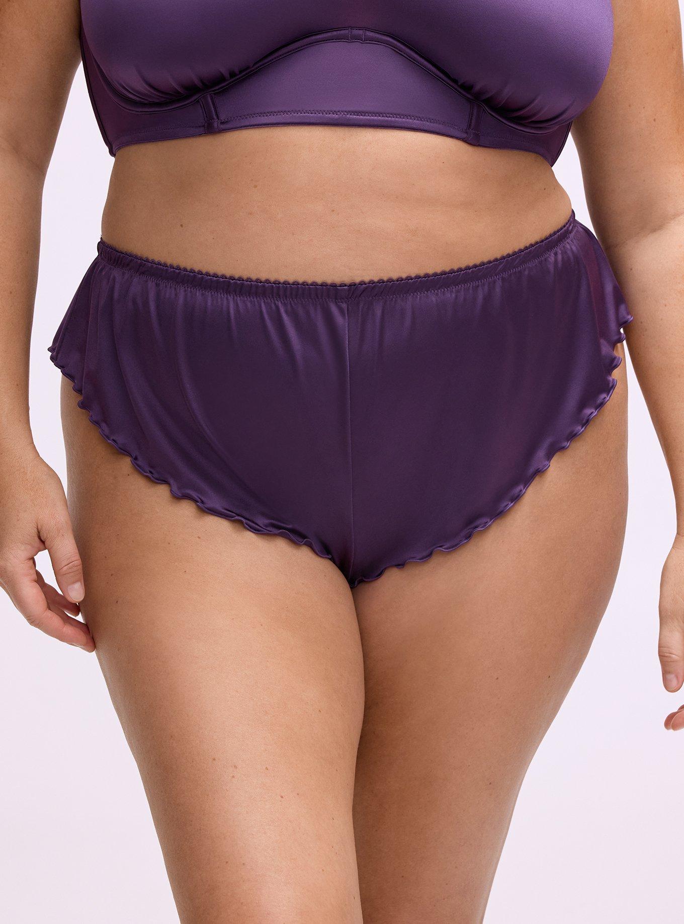 Shine Micro Flutter Cheeky Lingerie Short, BLACKBERRY, alternate
