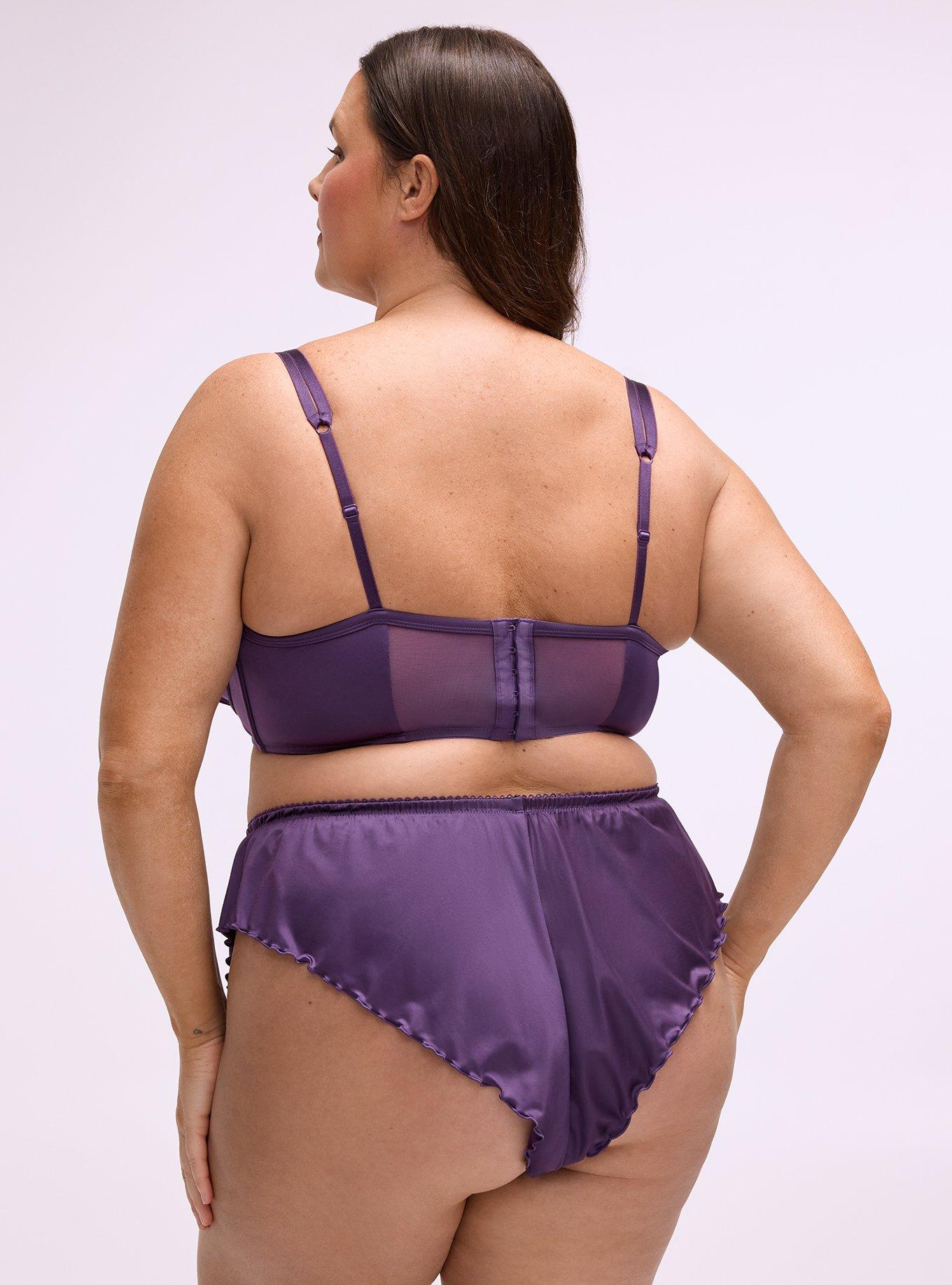 Shine Micro Flutter Cheeky Lingerie Short, BLACKBERRY, alternate