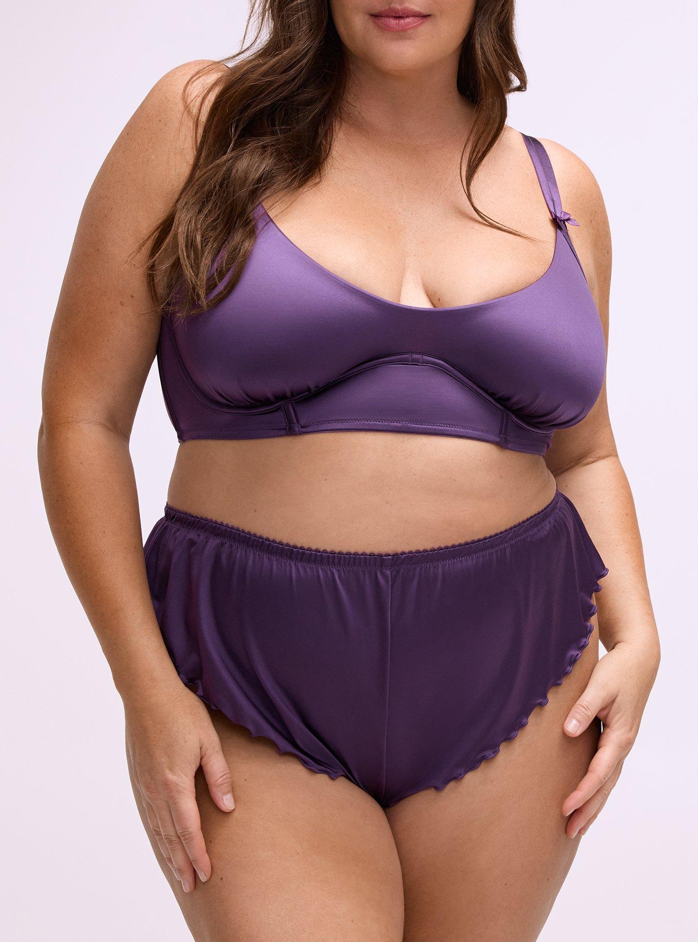 Shine Micro Flutter Cheeky Lingerie Short, BLACKBERRY, alternate