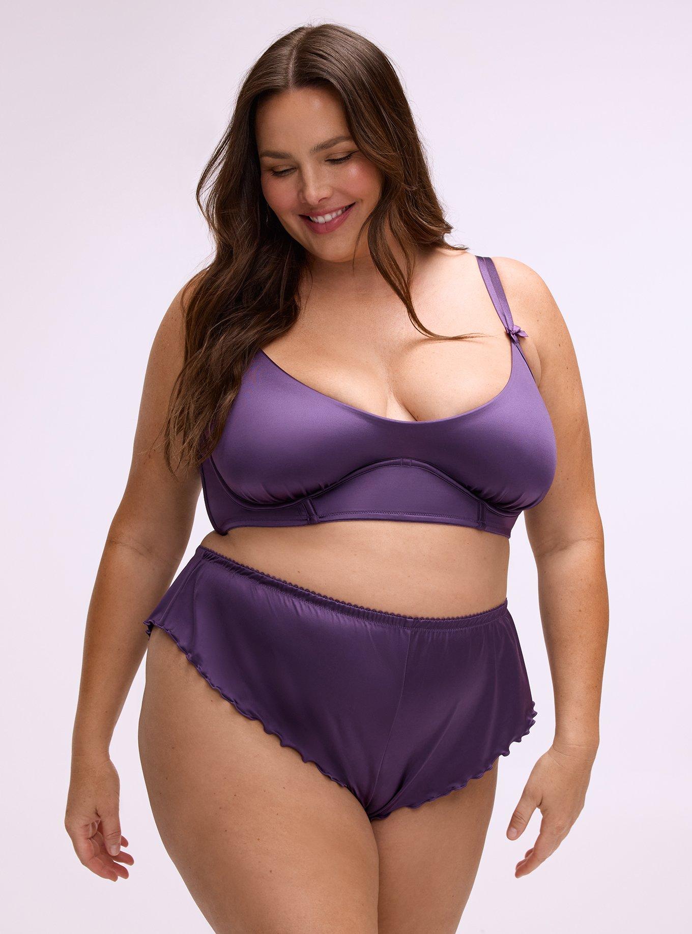 Shine Micro Flutter Cheeky Lingerie Short, BLACKBERRY, hi-res