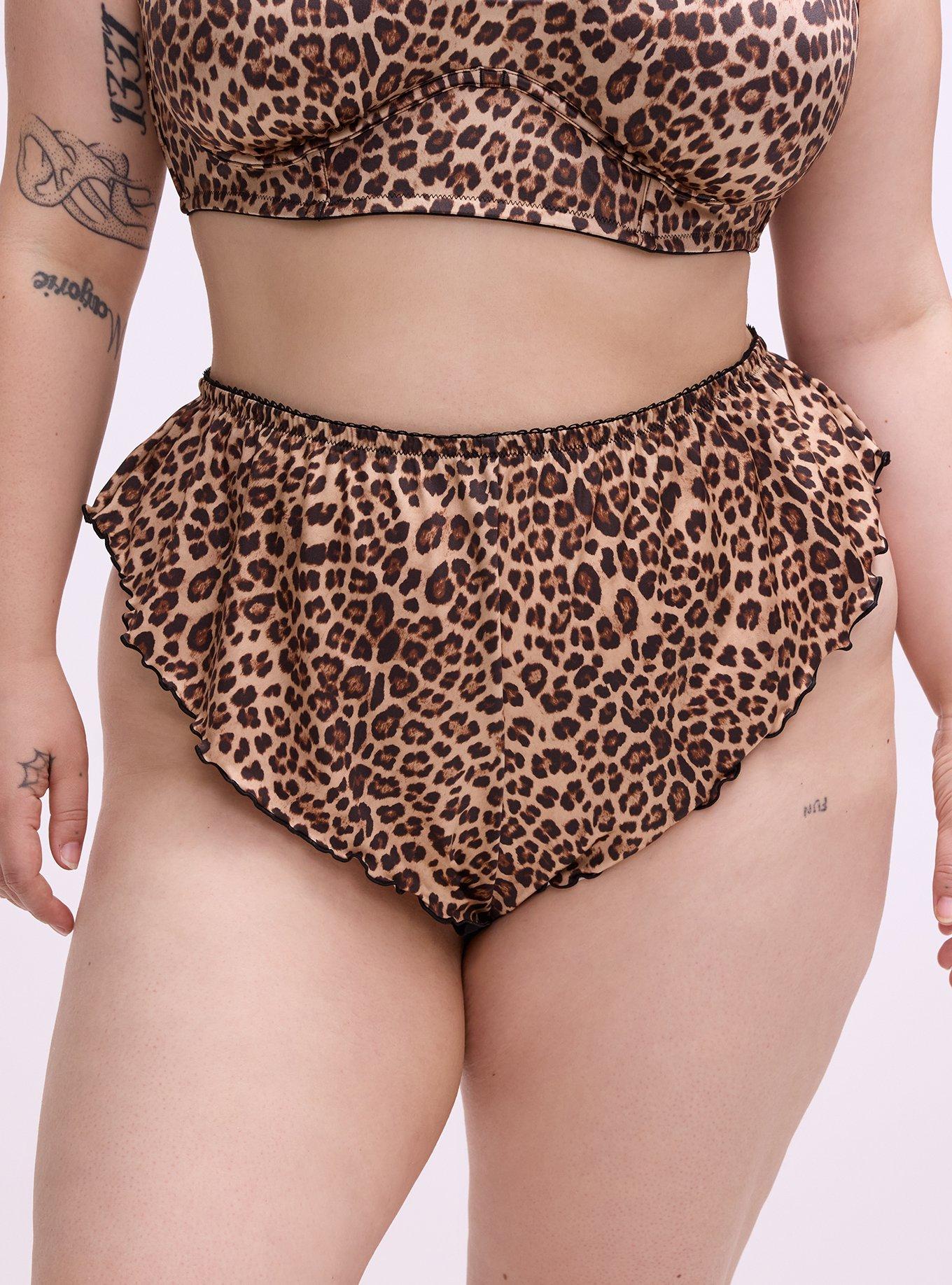 Shine Micro Flutter Cheeky Lingerie Short, FIFTIES LEOPARD SMALL NEUTRAL, alternate