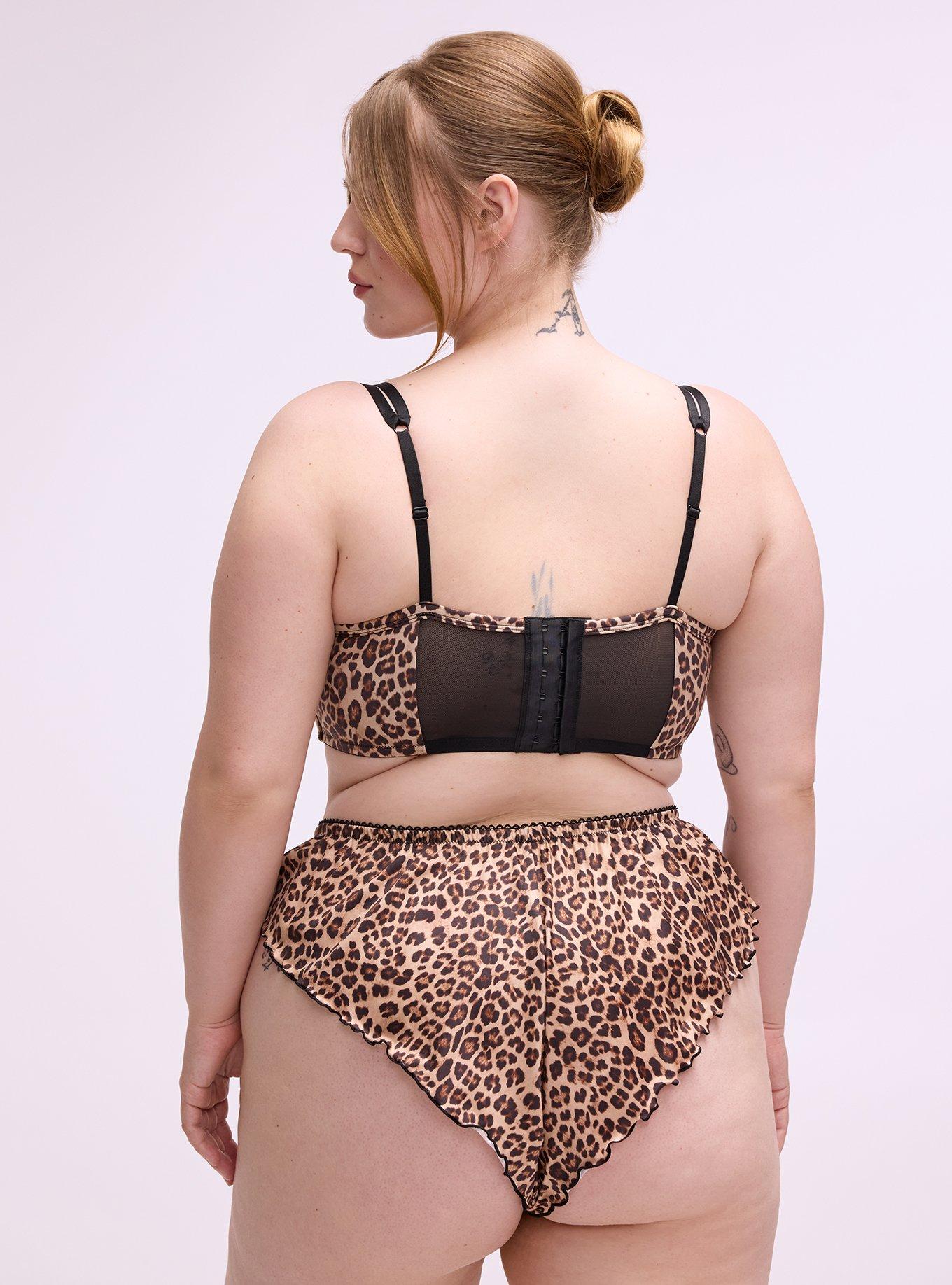 Shine Micro Flutter Cheeky Lingerie Short, FIFTIES LEOPARD SMALL NEUTRAL, alternate