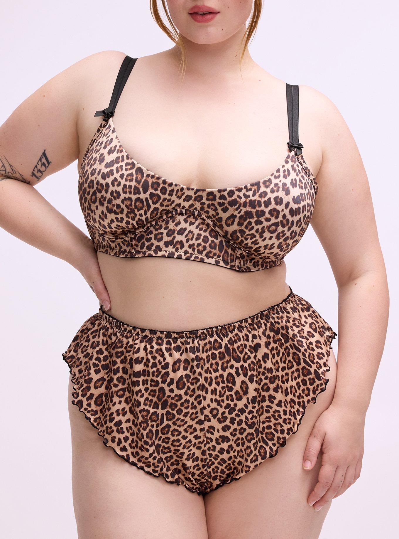 Shine Micro Flutter Cheeky Lingerie Short, FIFTIES LEOPARD SMALL NEUTRAL, alternate
