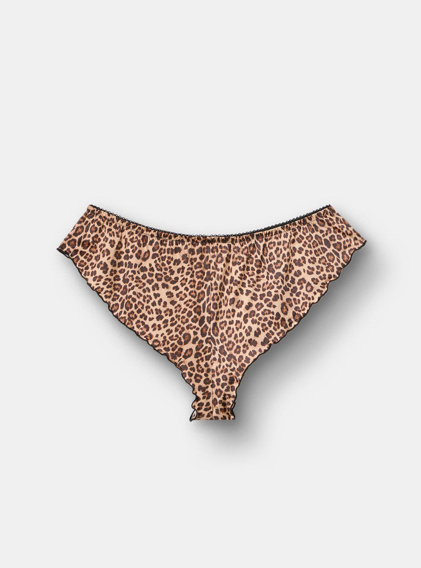 Shine Micro Flutter Cheeky Lingerie Short, FIFTIES LEOPARD SMALL NEUTRAL, hi-res