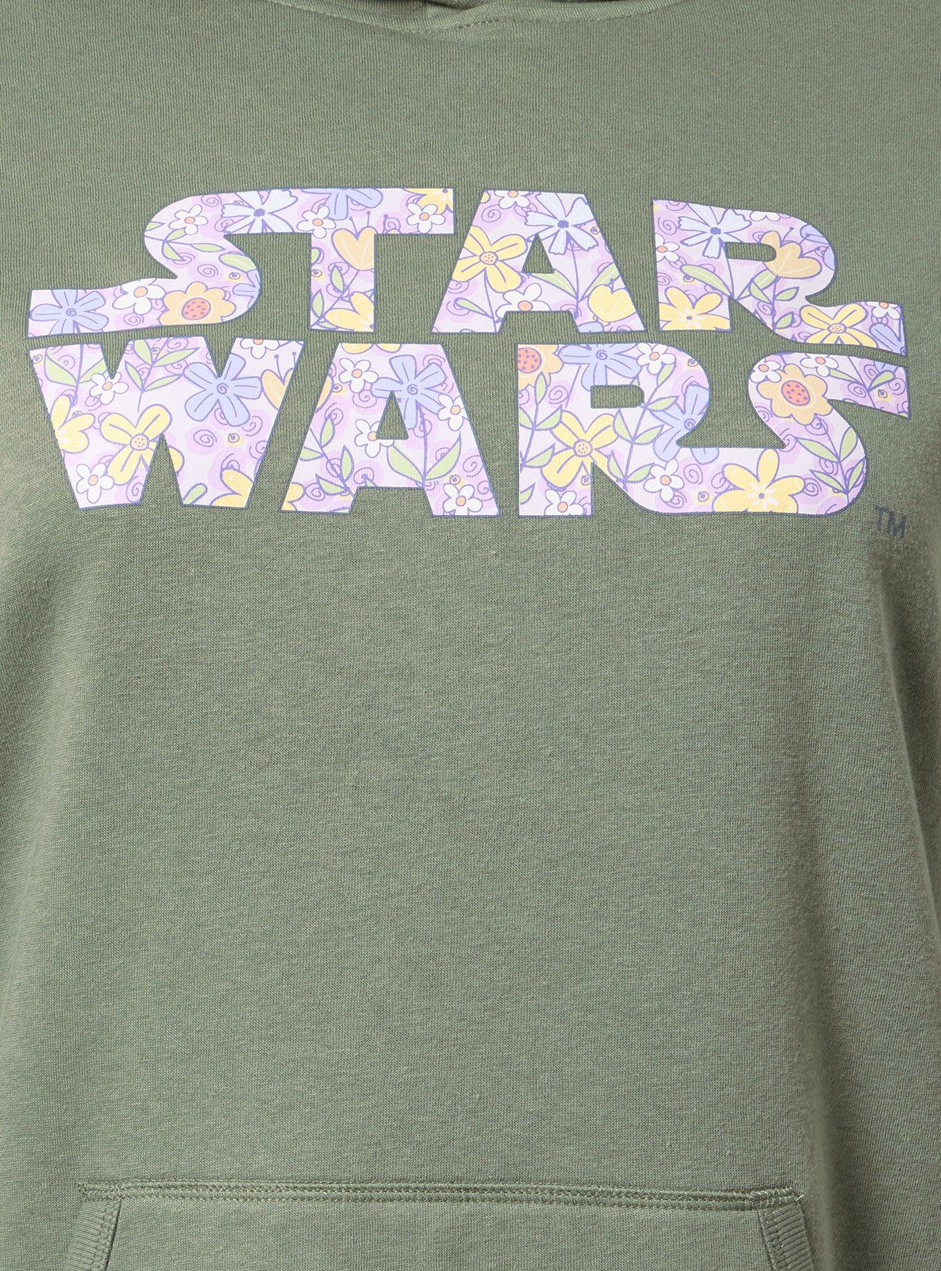 Disney Star Wars Relaxed Fleece Hoodie, STAR WARS FLORAL AGAVE GREEN, alternate
