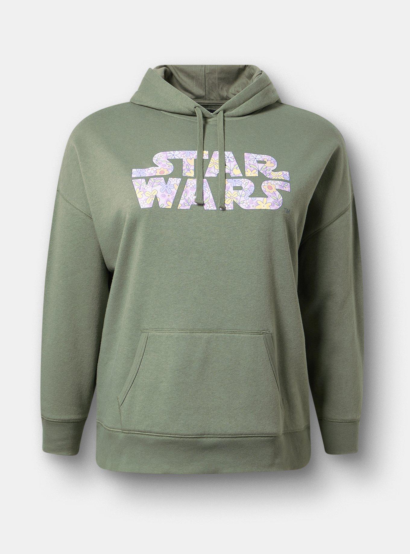 Disney Star Wars Relaxed Fleece Hoodie, STAR WARS FLORAL AGAVE GREEN, hi-res