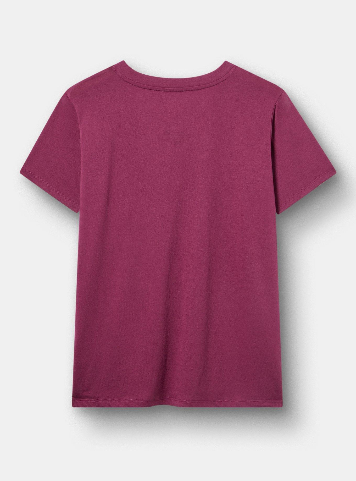 Beatles Classic Cotton V-Neck Tee, THE BEATLES GROUP AMARANTH, alternate