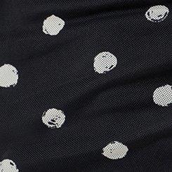 Mesh V-Neck Ruched Top, SCRIBBLE DOT BLACK, swatch