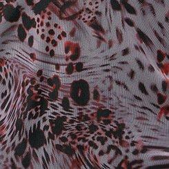 Mesh V-Neck Ruched Top, LEOPARD IN MOTION GREY, swatch