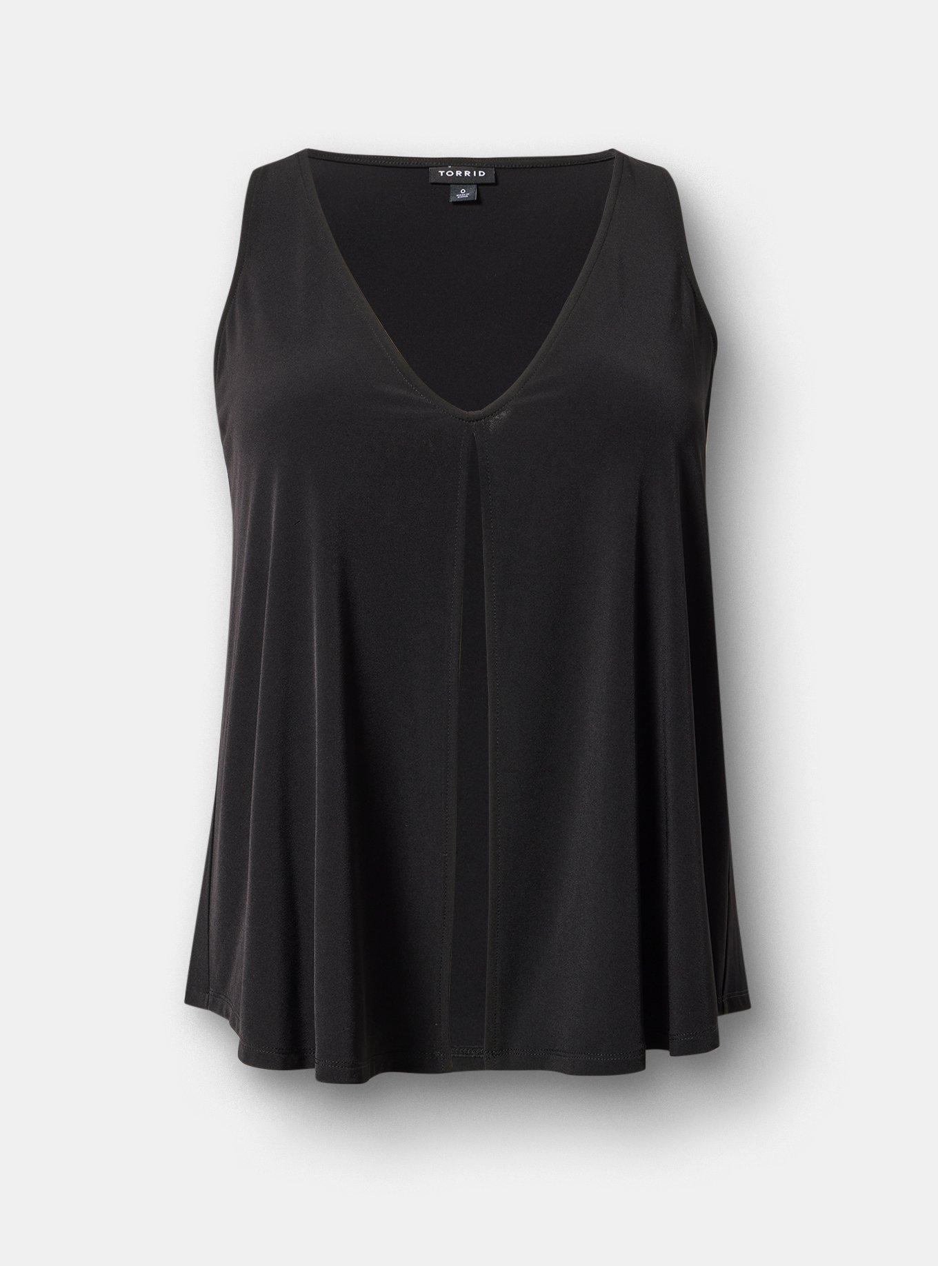 Knit Flyaway Tank, DEEP BLACK, hi-res