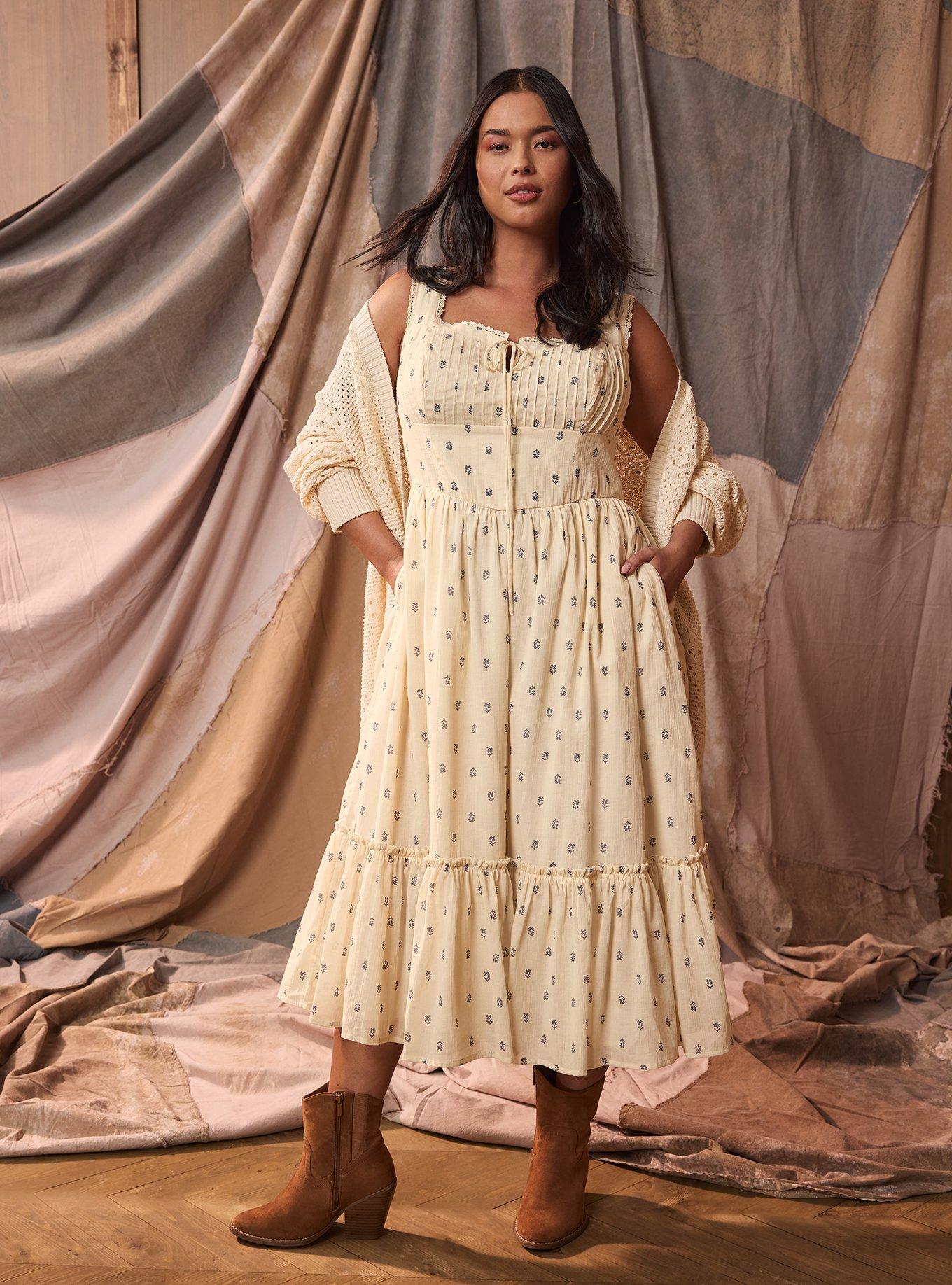 Festi Tie-Front Dress, CURLING MOTIF IVORY, hi-res