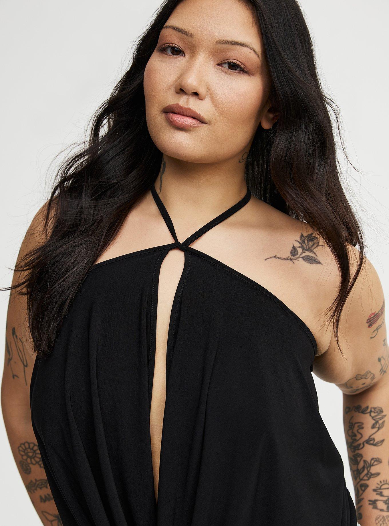 Deep Cowl Neck Tank, DEEP BLACK, alternate