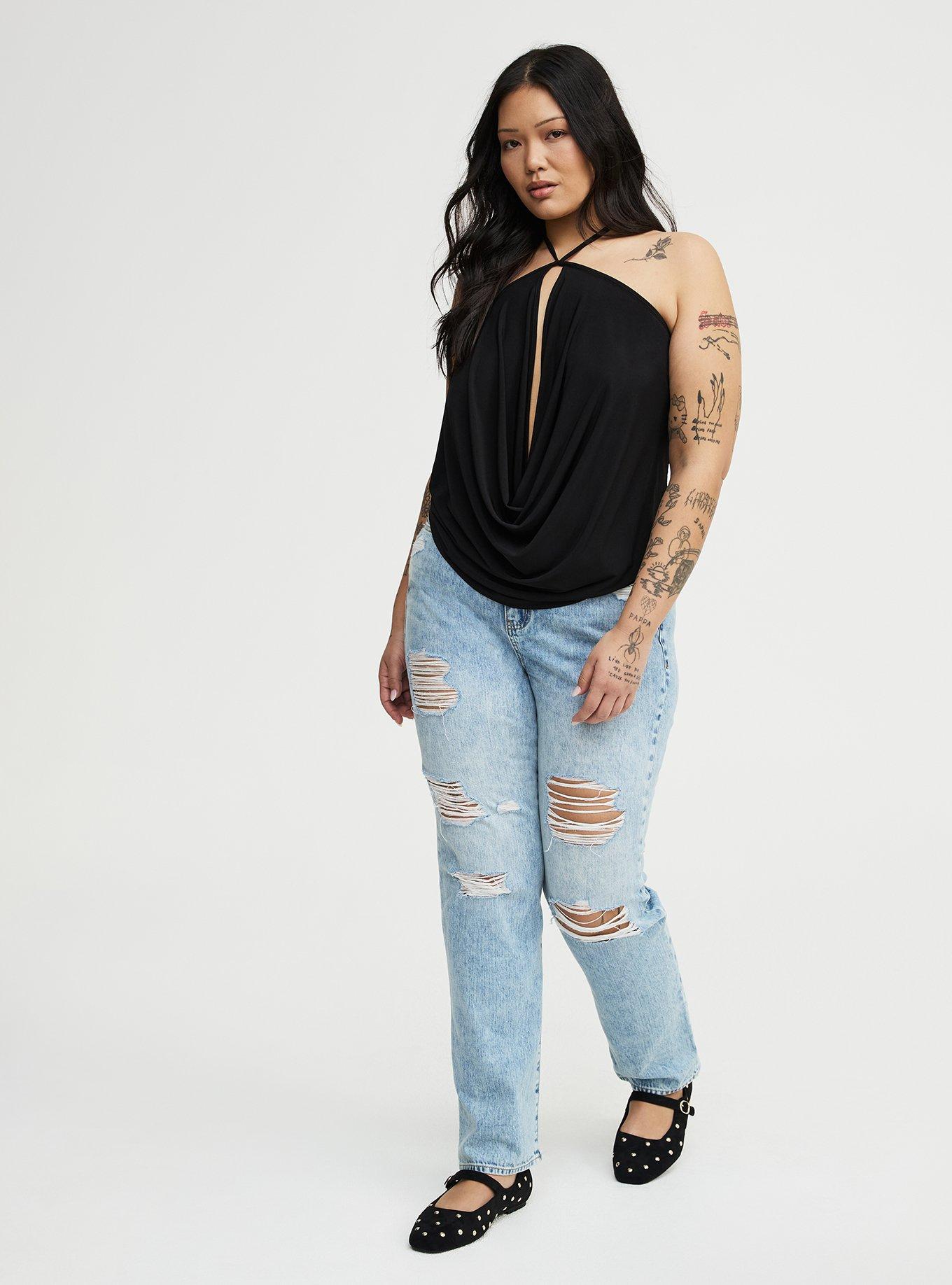 Deep Cowl Neck Tank, DEEP BLACK, alternate