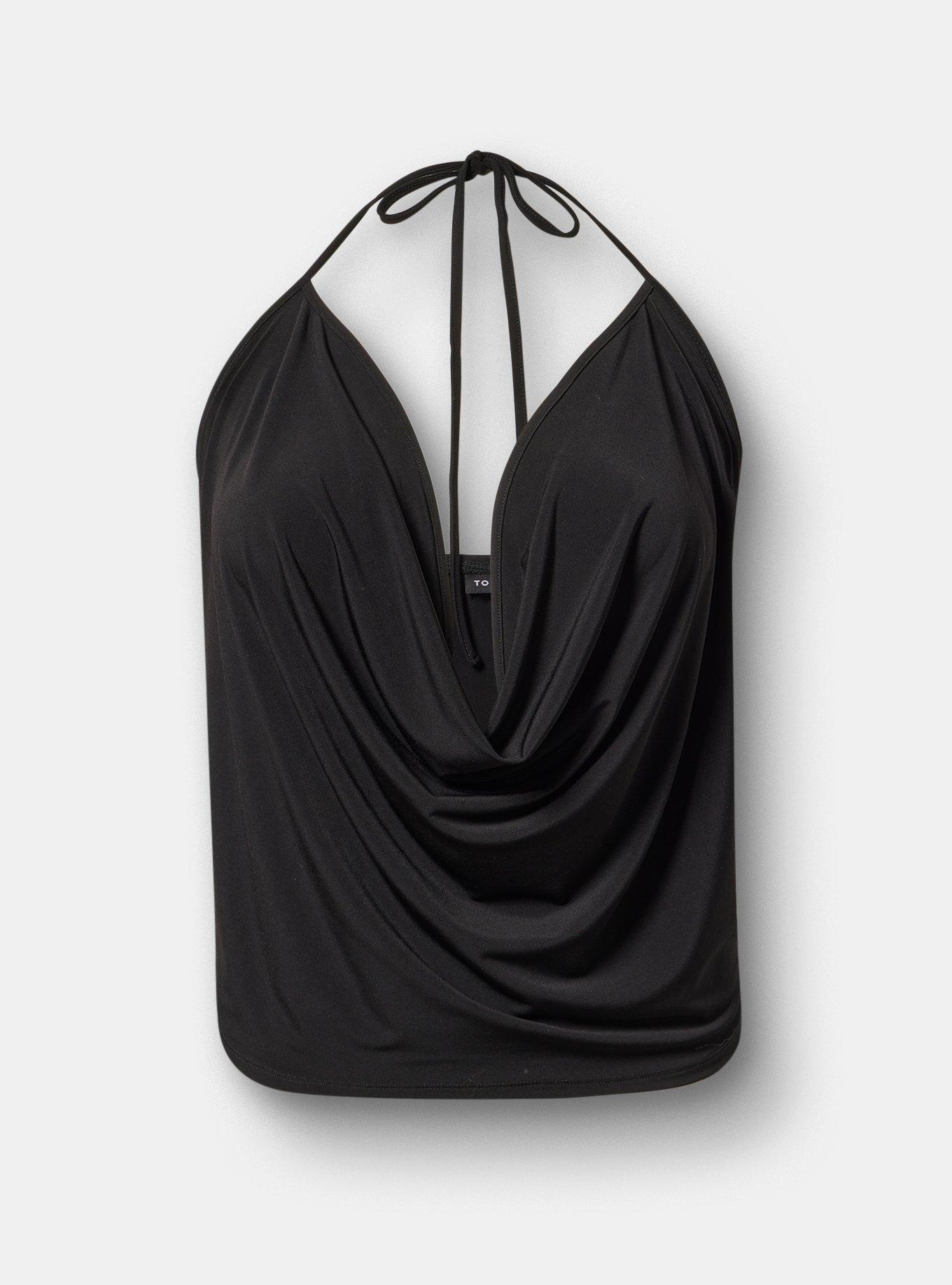 Deep Cowl Neck Tank, DEEP BLACK, hi-res