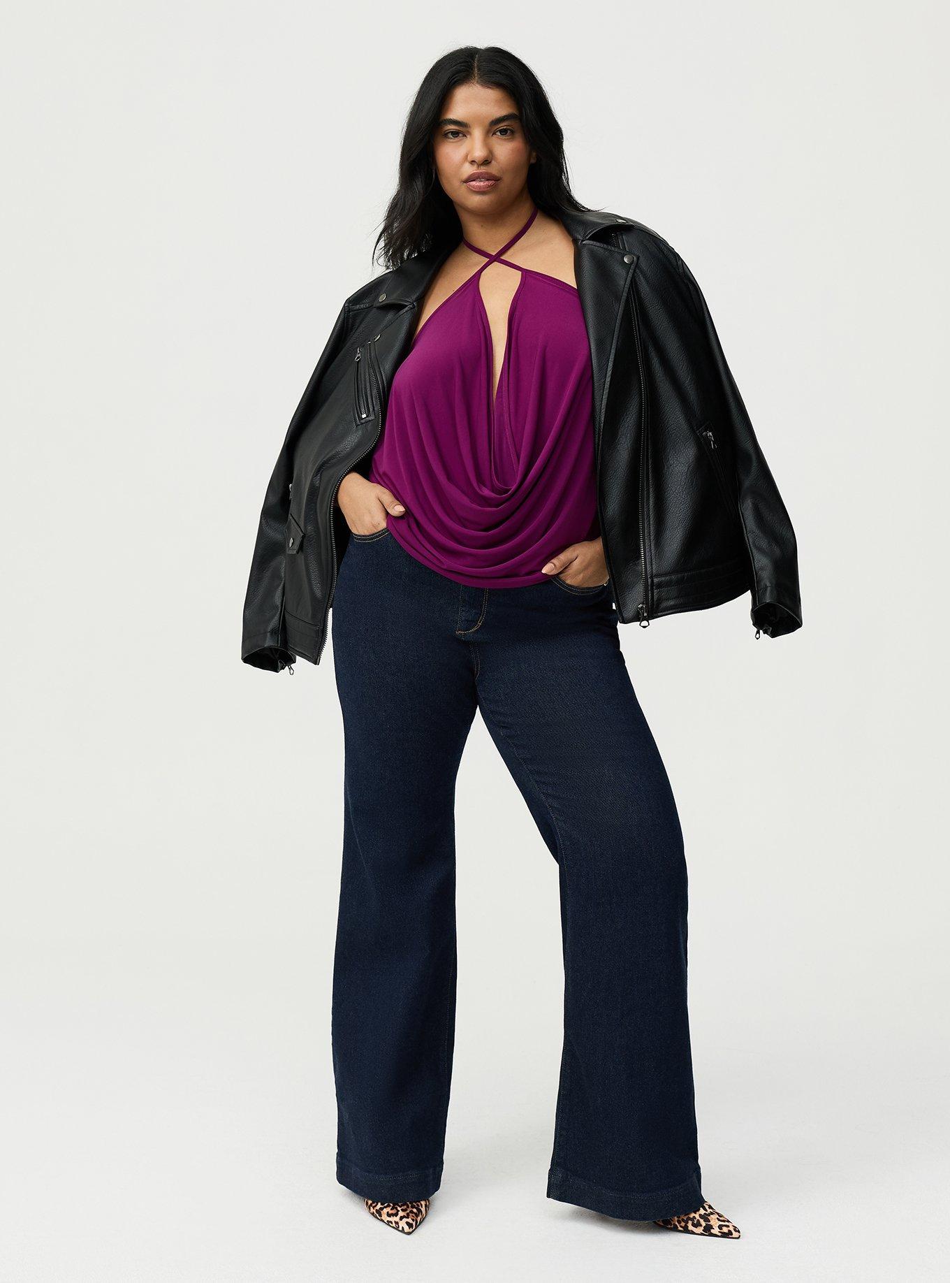 Deep Cowl Neck Tank, PLUM CASPIA, alternate
