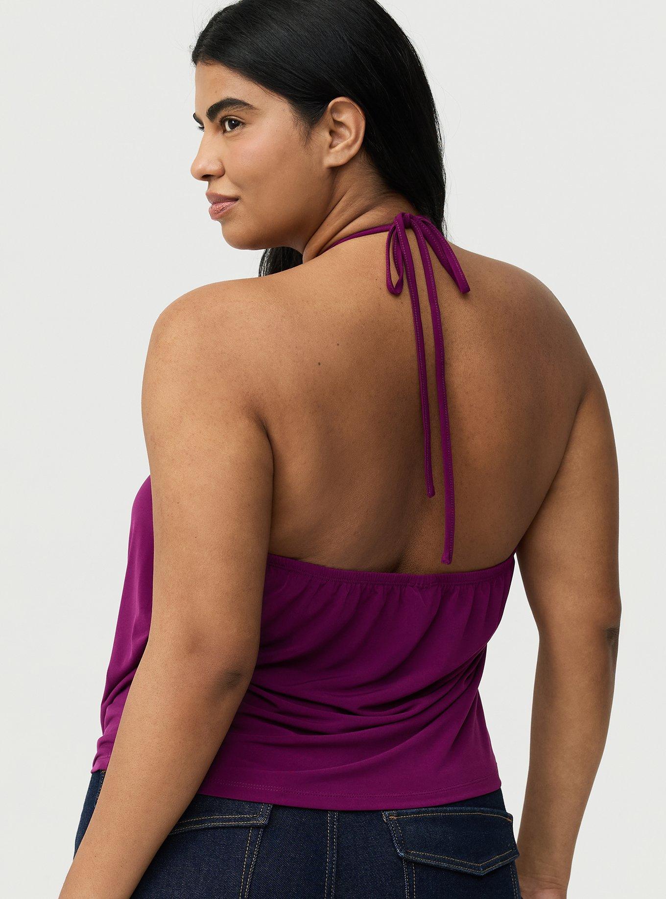 Deep Cowl Neck Tank, PLUM CASPIA, alternate