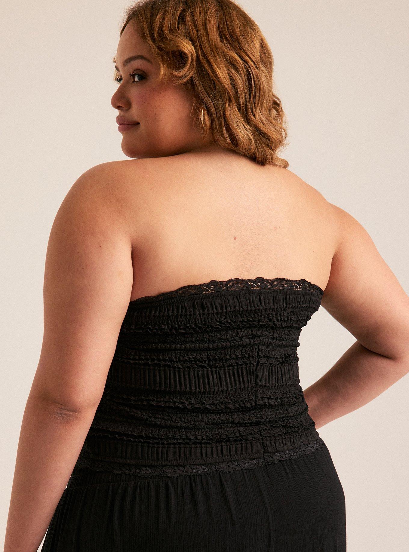 Festi Lace Tube Top, DEEP BLACK, alternate