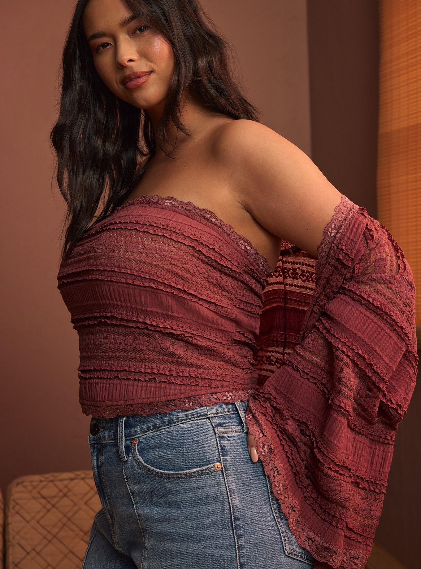 Festi Lace Tube Top, APPLE BUTTER, alternate