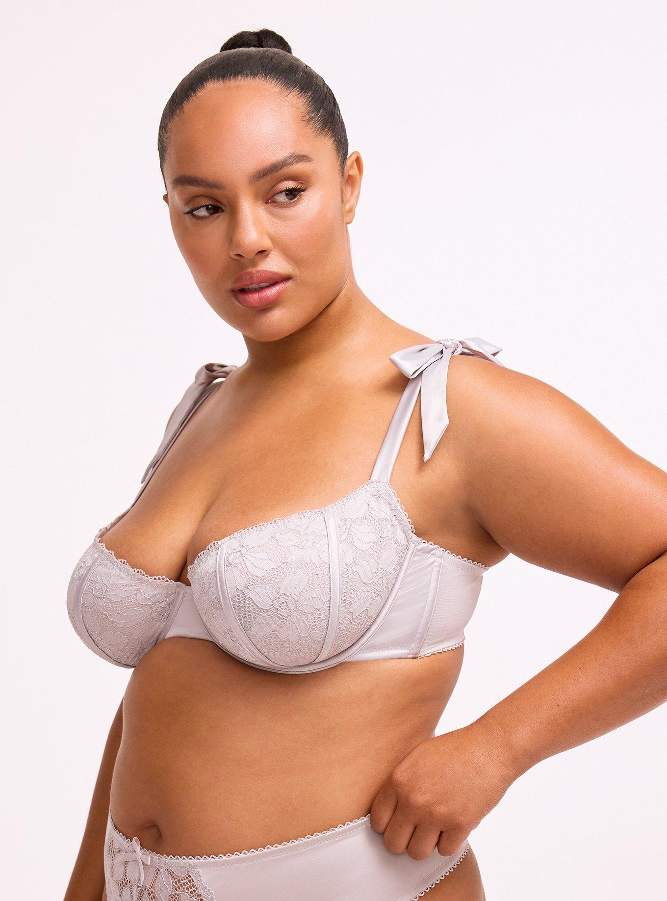 Ava Lace & Shine Unlined Underwire Bra, ALABASTER GRAY, alternate