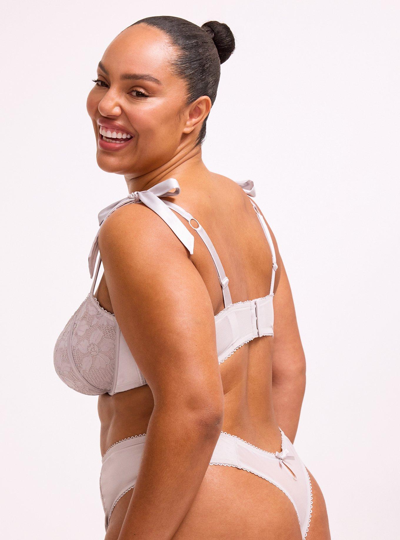Ava Lace & Shine Unlined Underwire Bra, ALABASTER GRAY, alternate