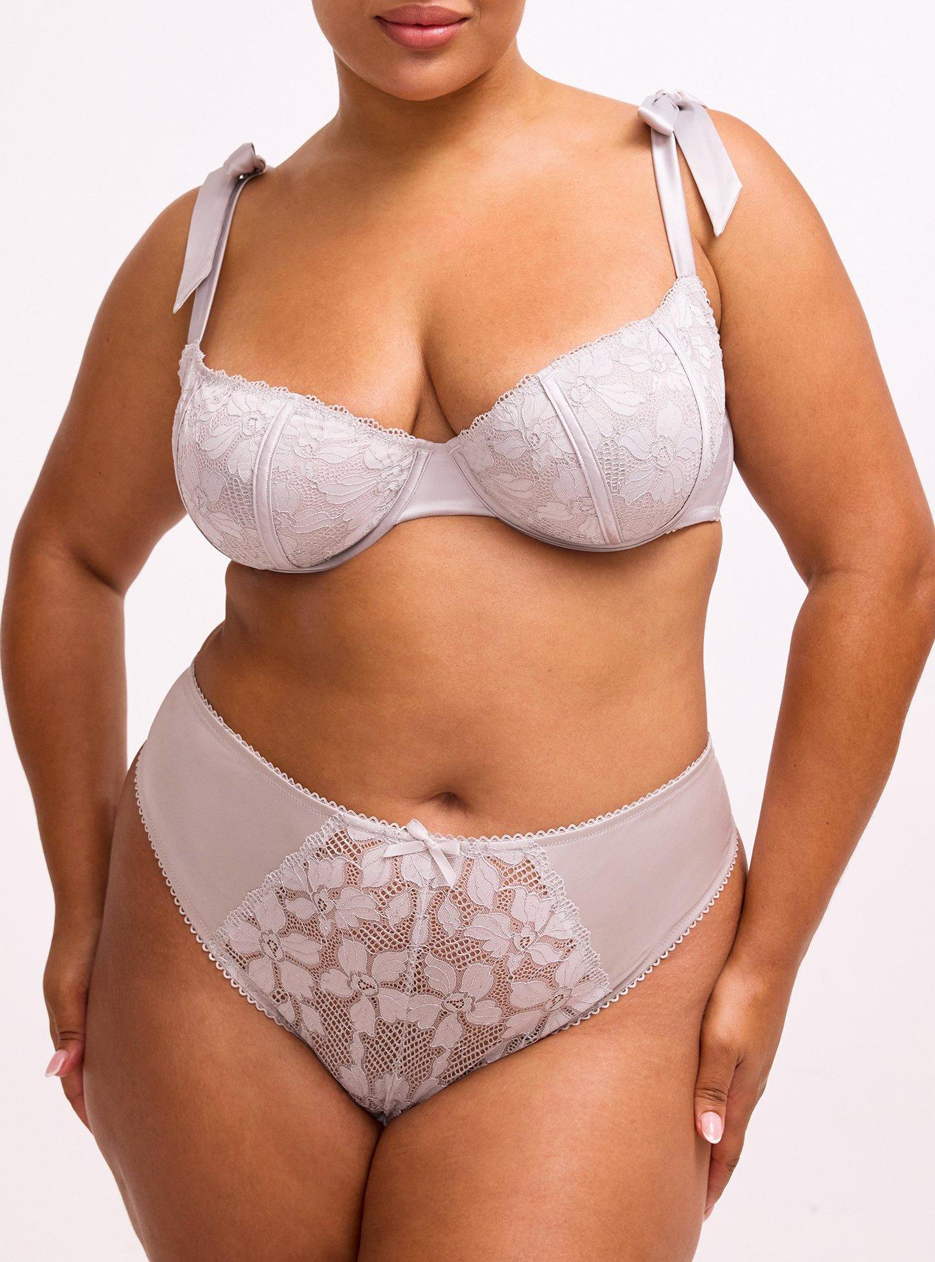 Ava Lace & Shine Unlined Underwire Bra, ALABASTER GRAY, alternate