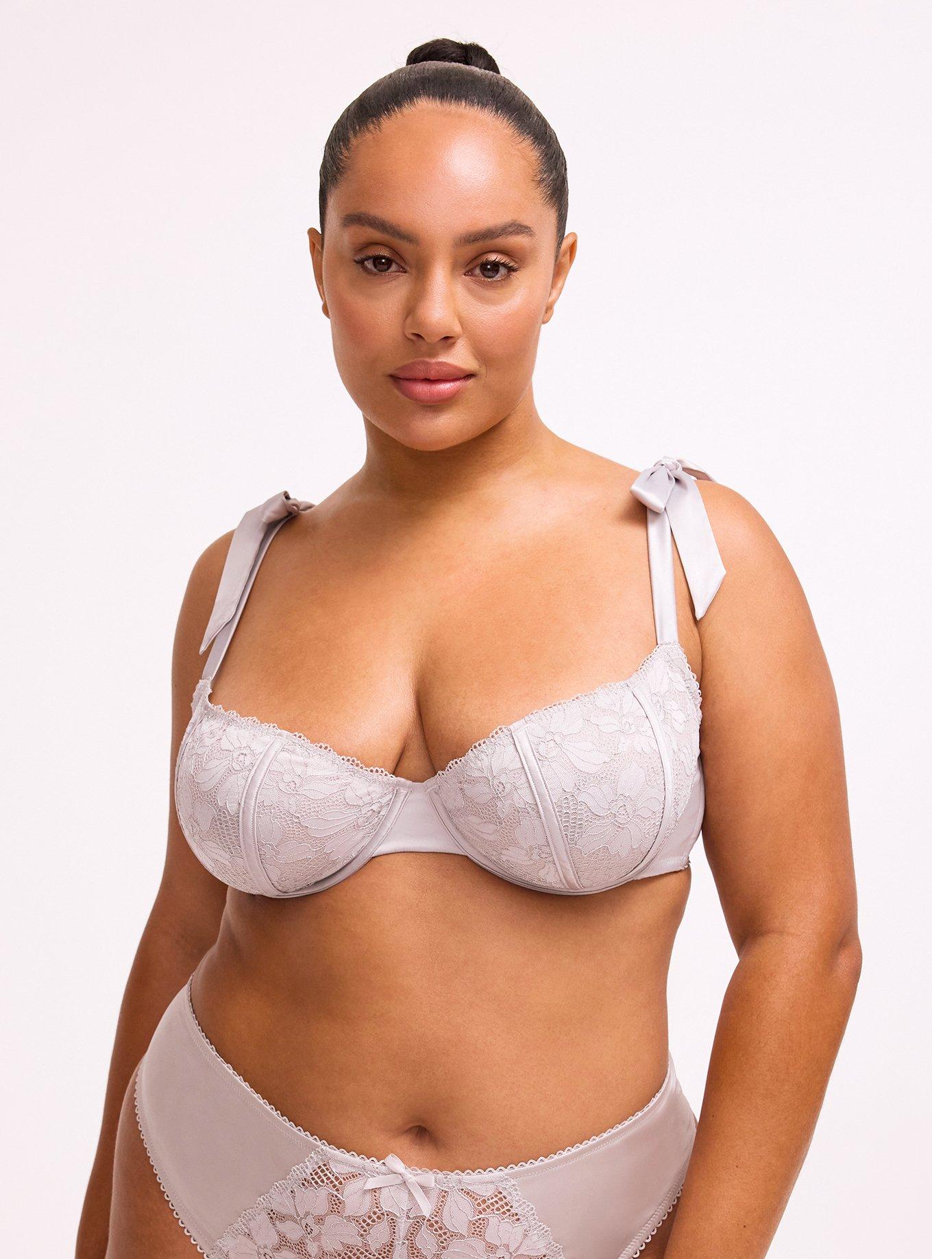 Ava Lace & Shine Unlined Underwire Bra, ALABASTER GRAY, hi-res