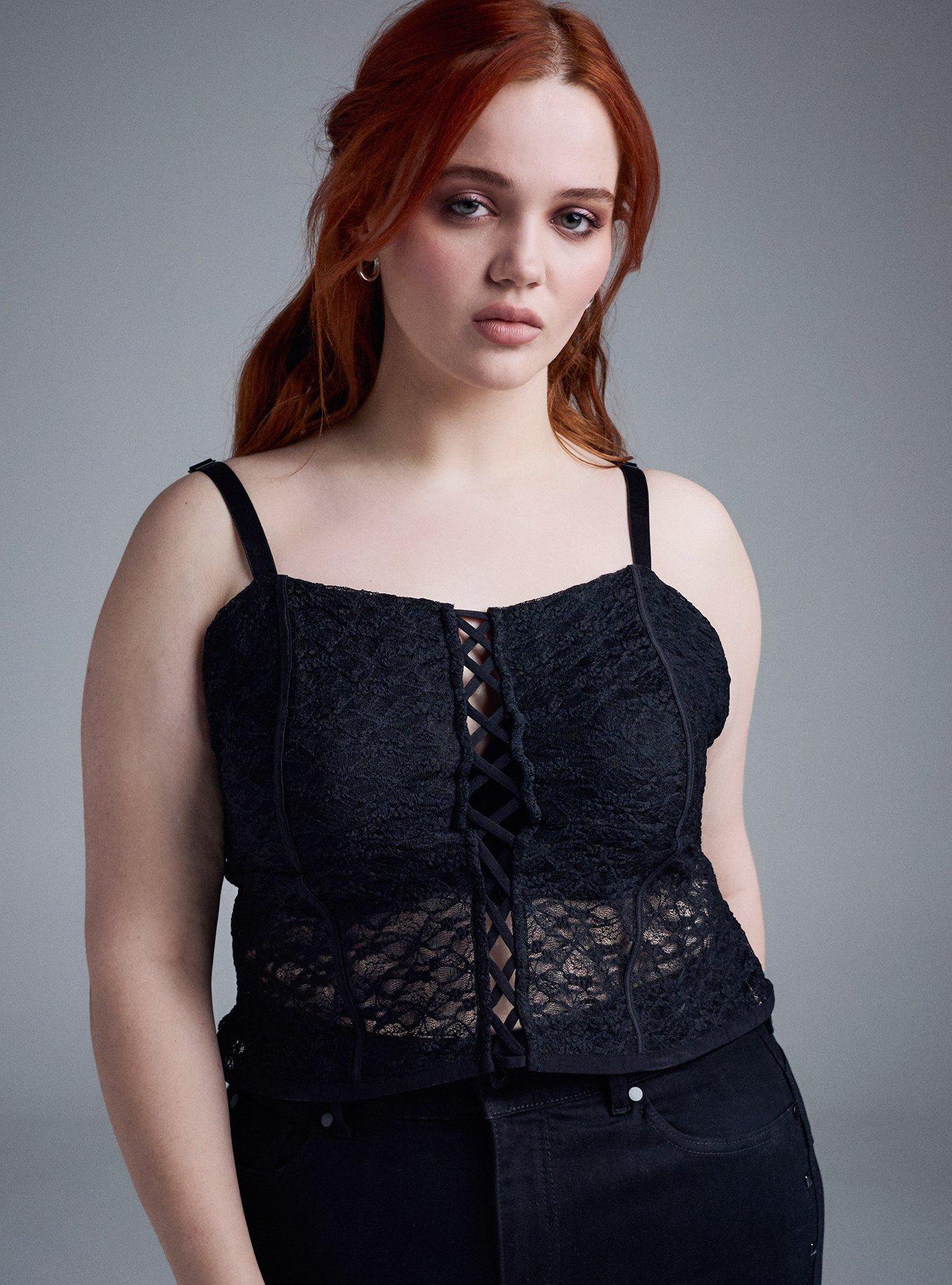 Nightfall Lace Crop Top, DEEP BLACK, alternate