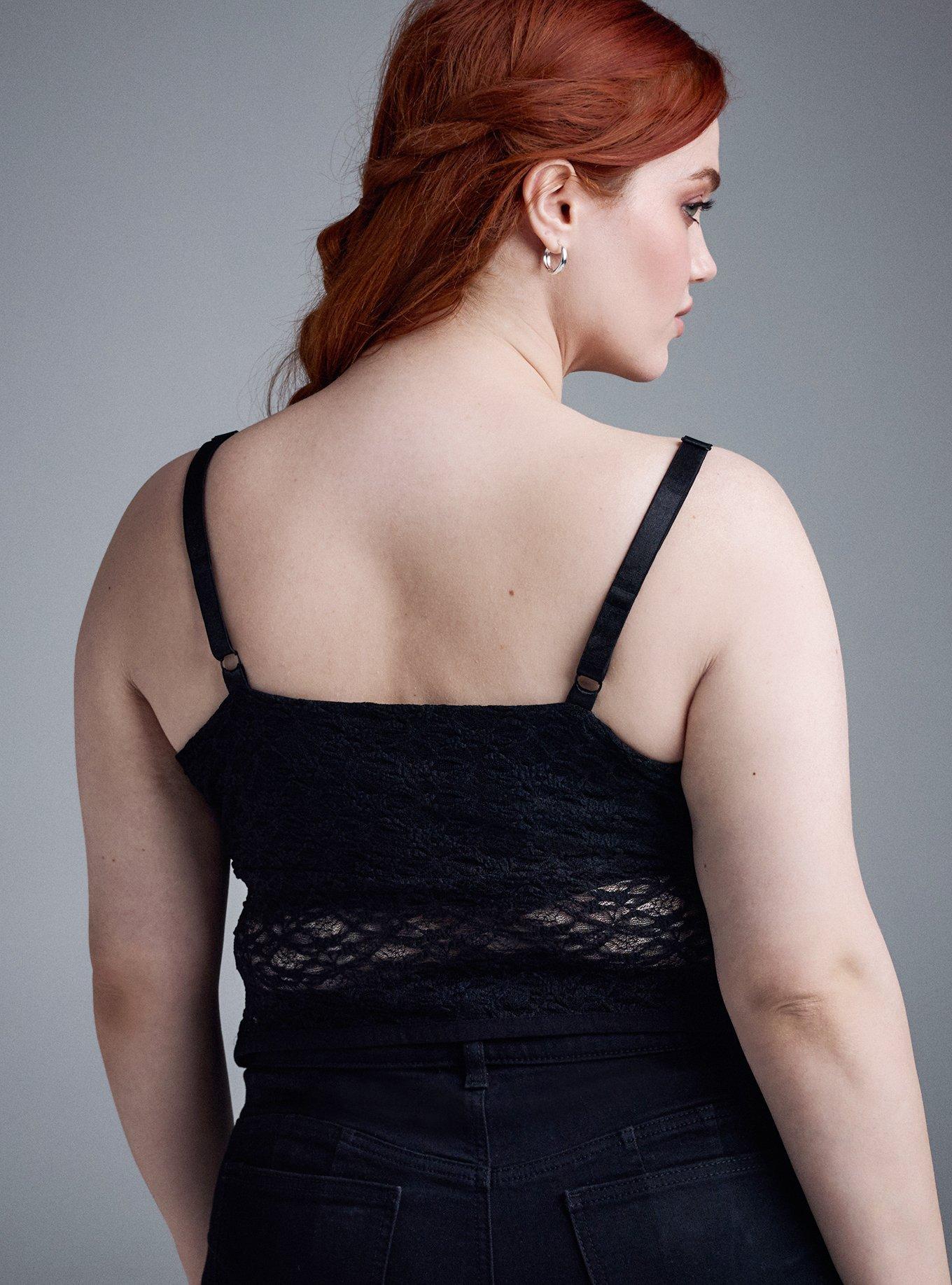 Nightfall Lace Crop Top, DEEP BLACK, alternate