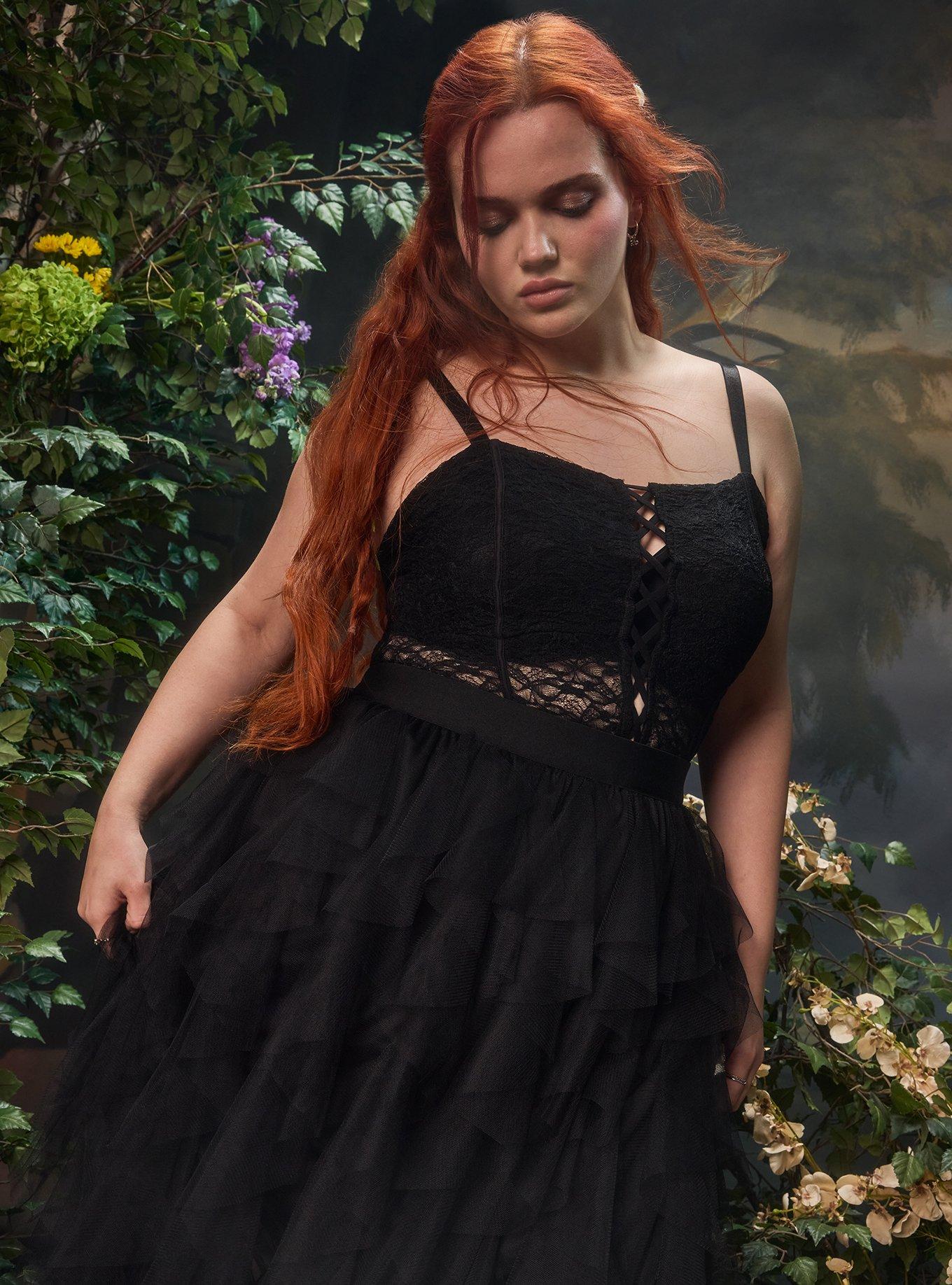 Nightfall Lace Bustier Crop Top, DEEP BLACK, hi-res