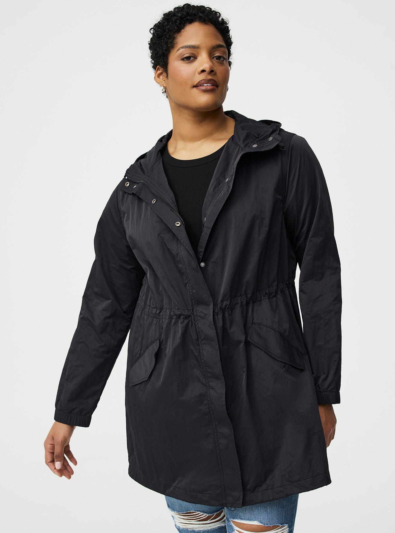 Longline Rain Parka, DEEP BLACK, hi-res